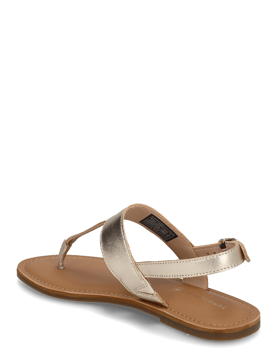 Tommy Hilfiger - METALLIC LEATHER THONG SANDAL - flache sandalen - gold - 2