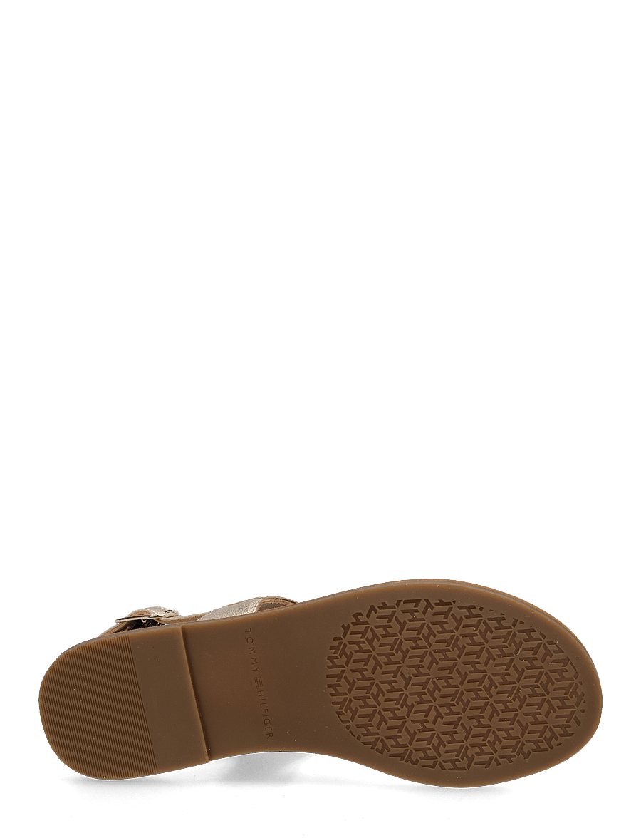 Tommy Hilfiger - METALLIC LEATHER THONG SANDAL - flache sandalen - gold - 4