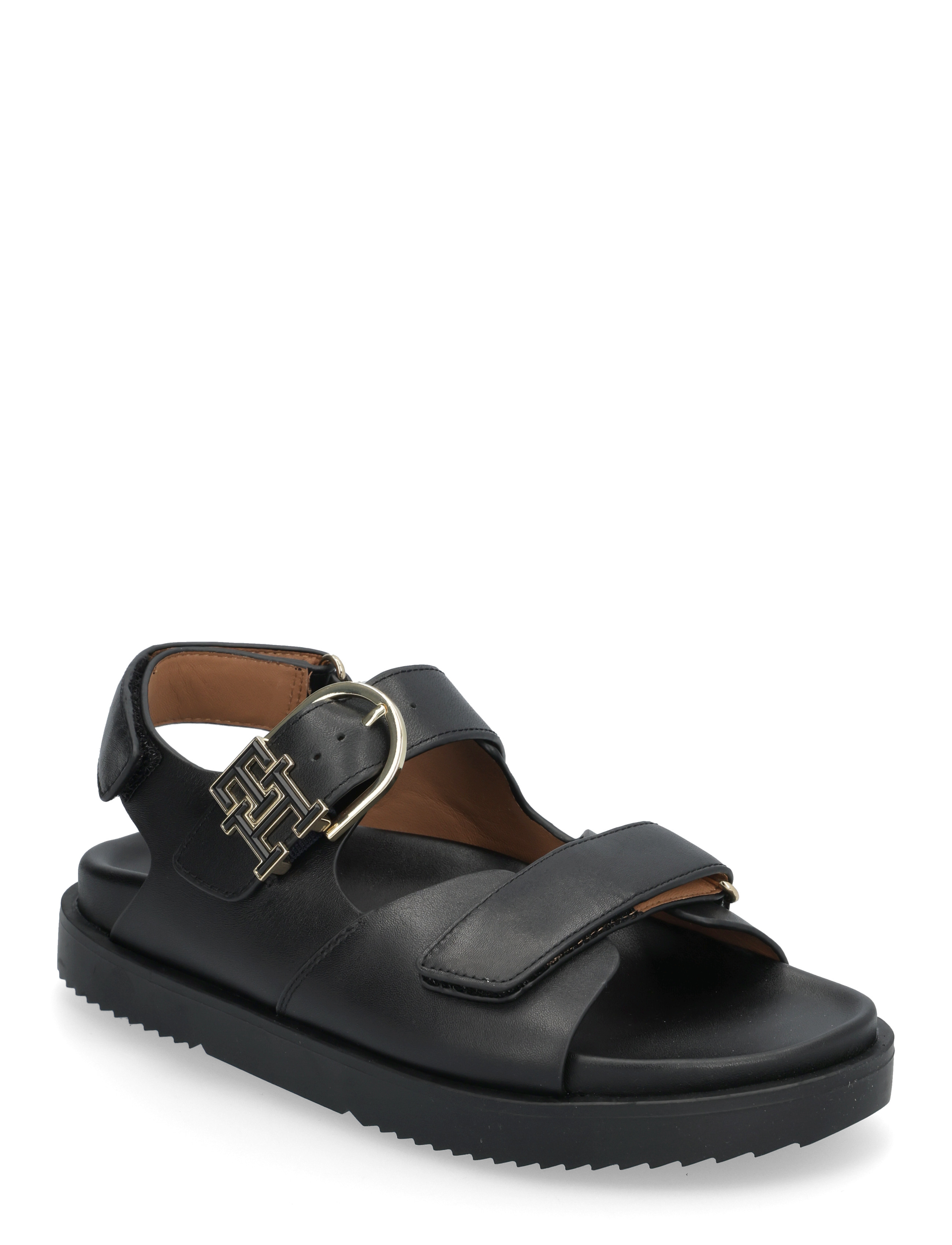 LEATHER SPORTY SANDAL - BLACK