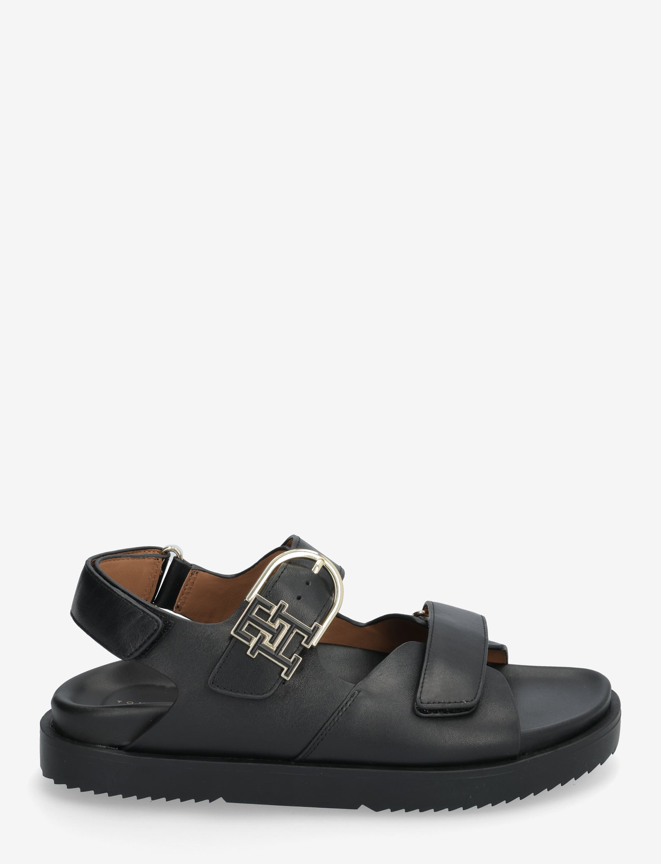 Tommy Hilfiger - LEATHER SPORTY SANDAL - flade sandaler - black - 1