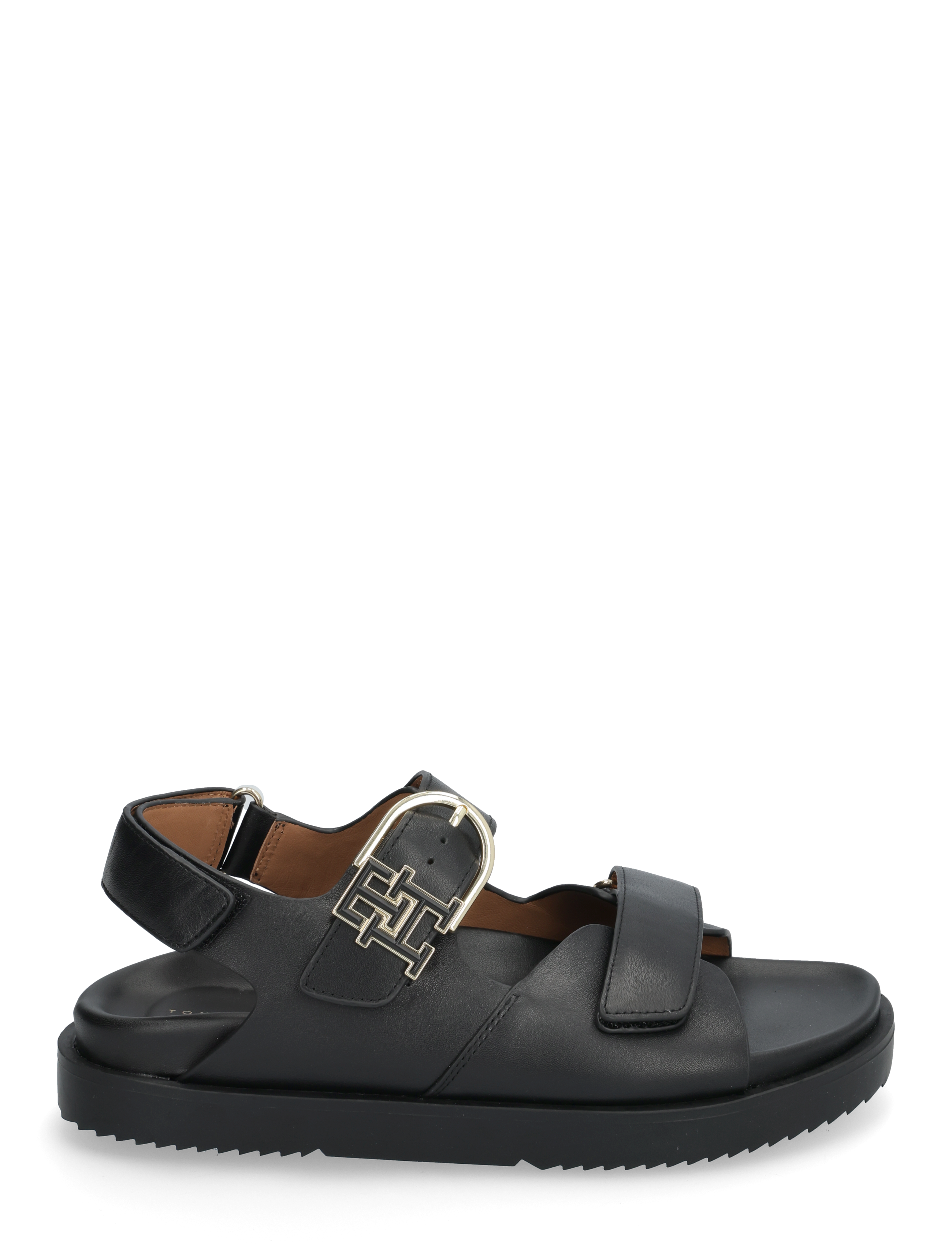 Tommy Hilfiger - LEATHER SPORTY SANDAL - flache sandalen - black - 1