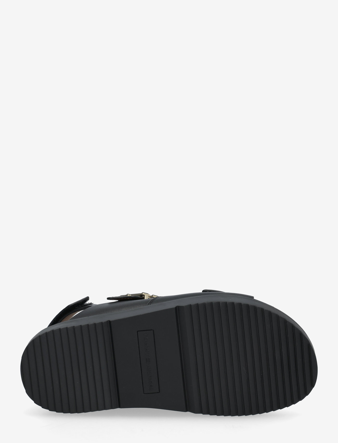 Tommy Hilfiger - LEATHER SPORTY SANDAL - flade sandaler - black - 4