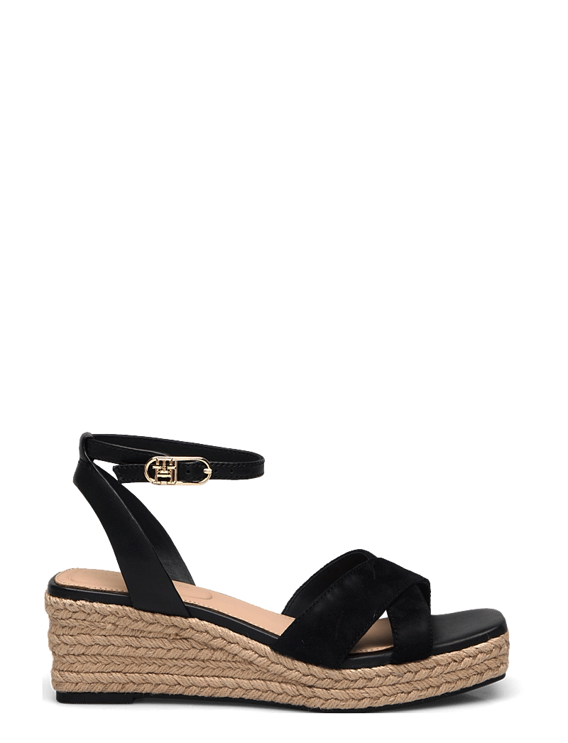 Tommy Hilfiger - LEATHER & SUEDE MID WEDGE ESPAD - platvormkingad - black - 1