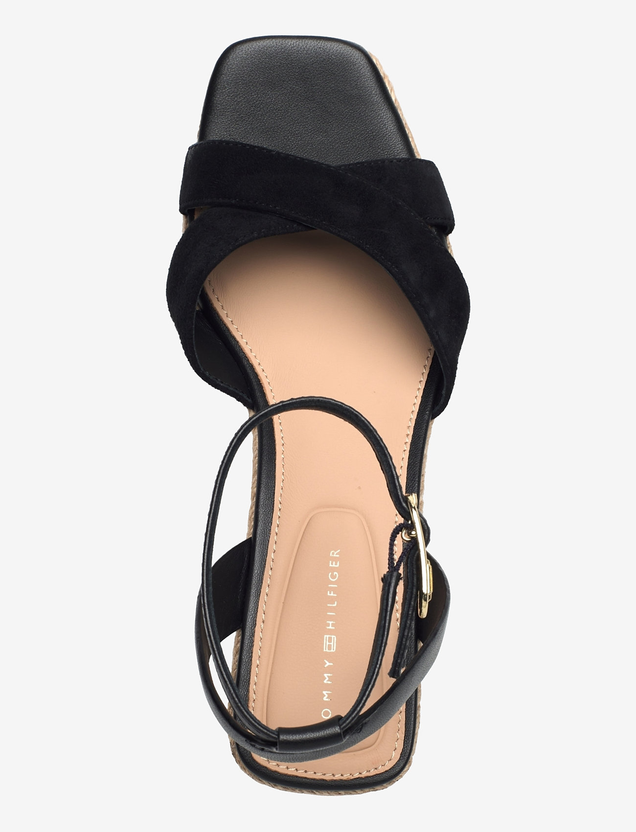 Tommy Hilfiger - LEATHER & SUEDE MID WEDGE ESPAD - kilklackar - black - 3