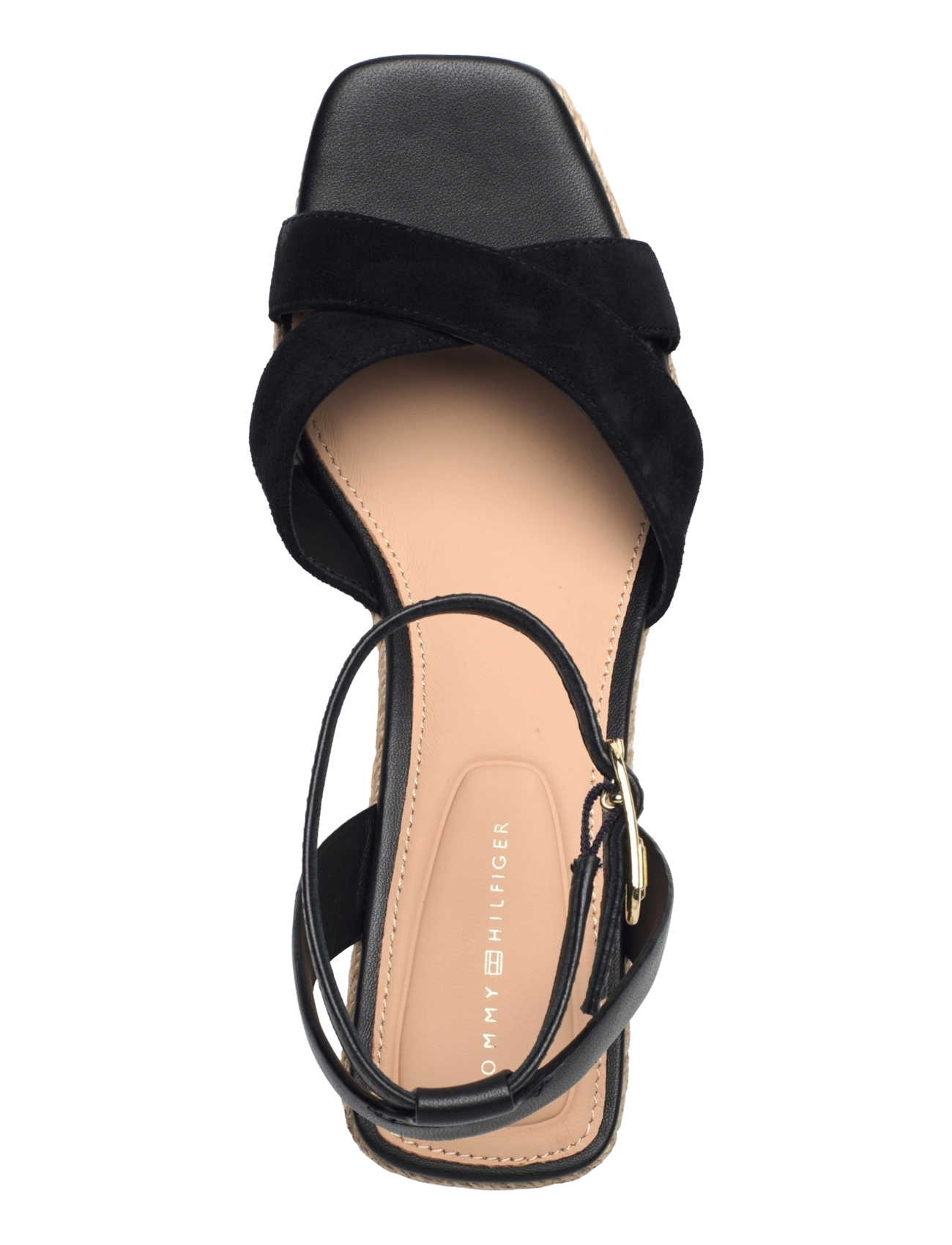 Tommy Hilfiger - LEATHER & SUEDE MID WEDGE ESPAD - wedge heels - black - 3