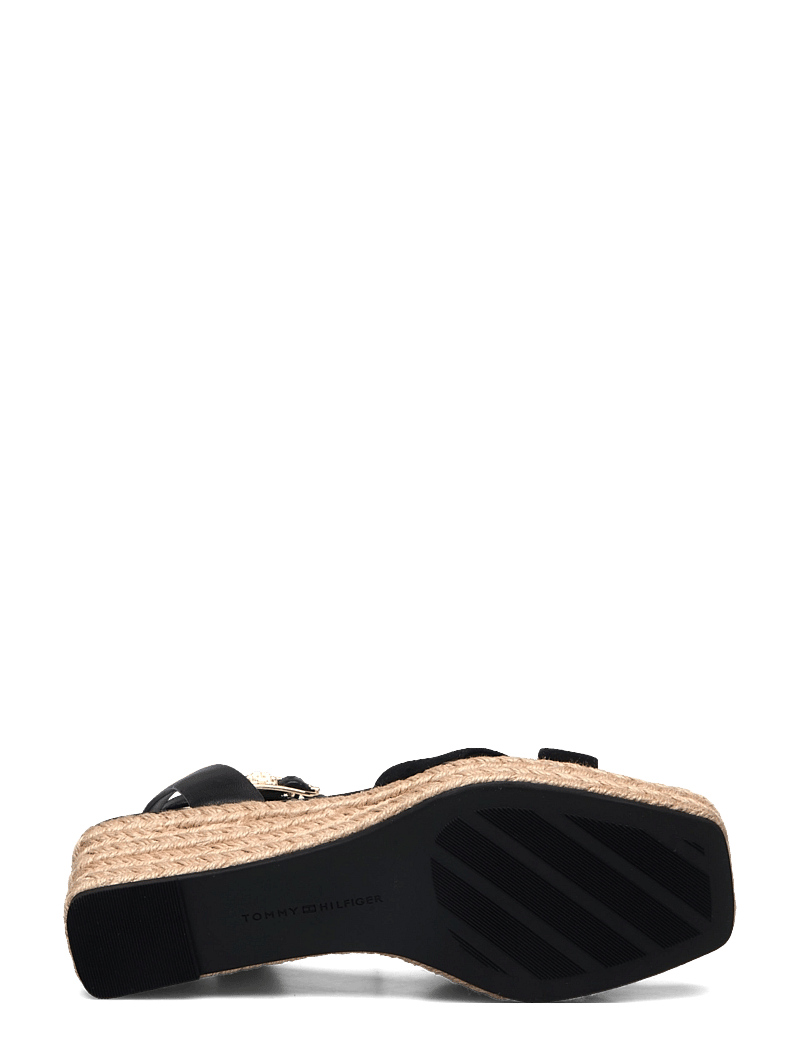 Tommy Hilfiger - LEATHER & SUEDE MID WEDGE ESPAD - platvormkingad - black - 4