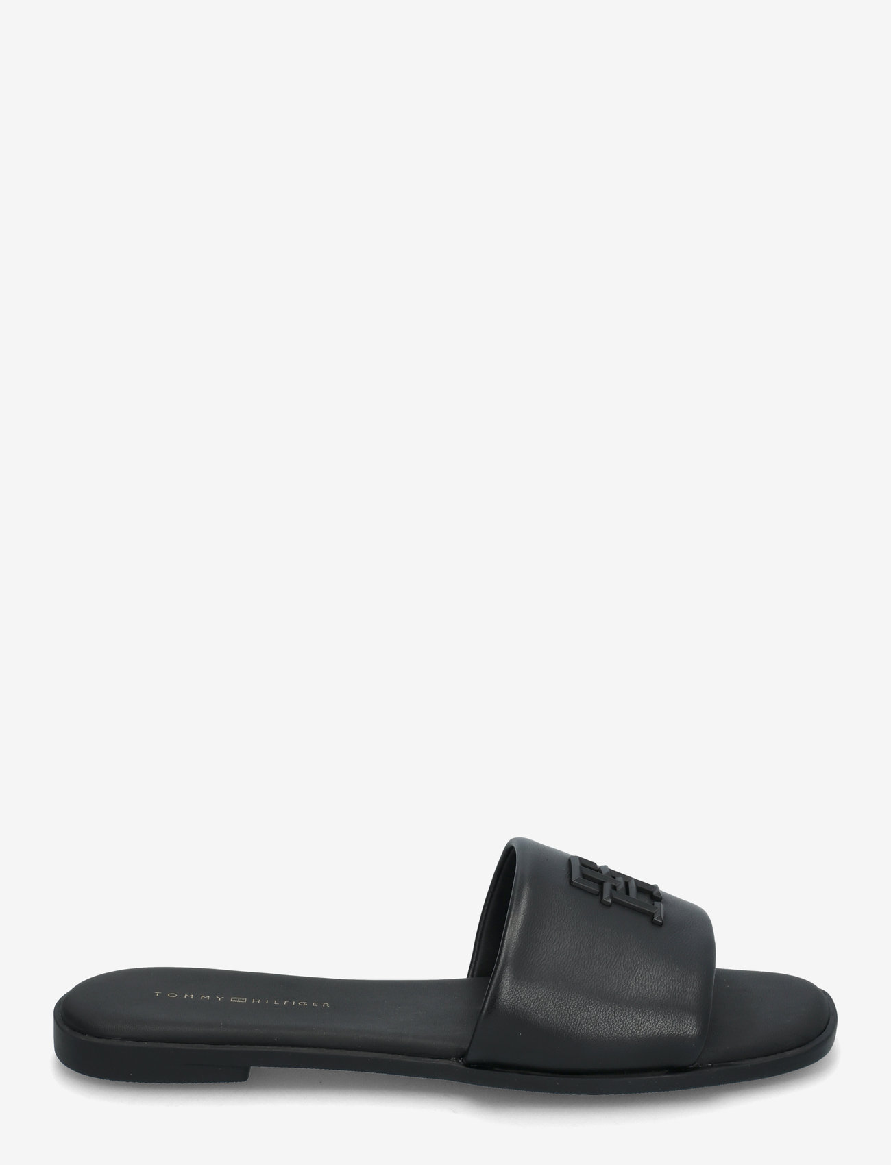 Tommy Hilfiger - TH LOGO HARDWARE LEATHER MULE - platta mules - black - 1