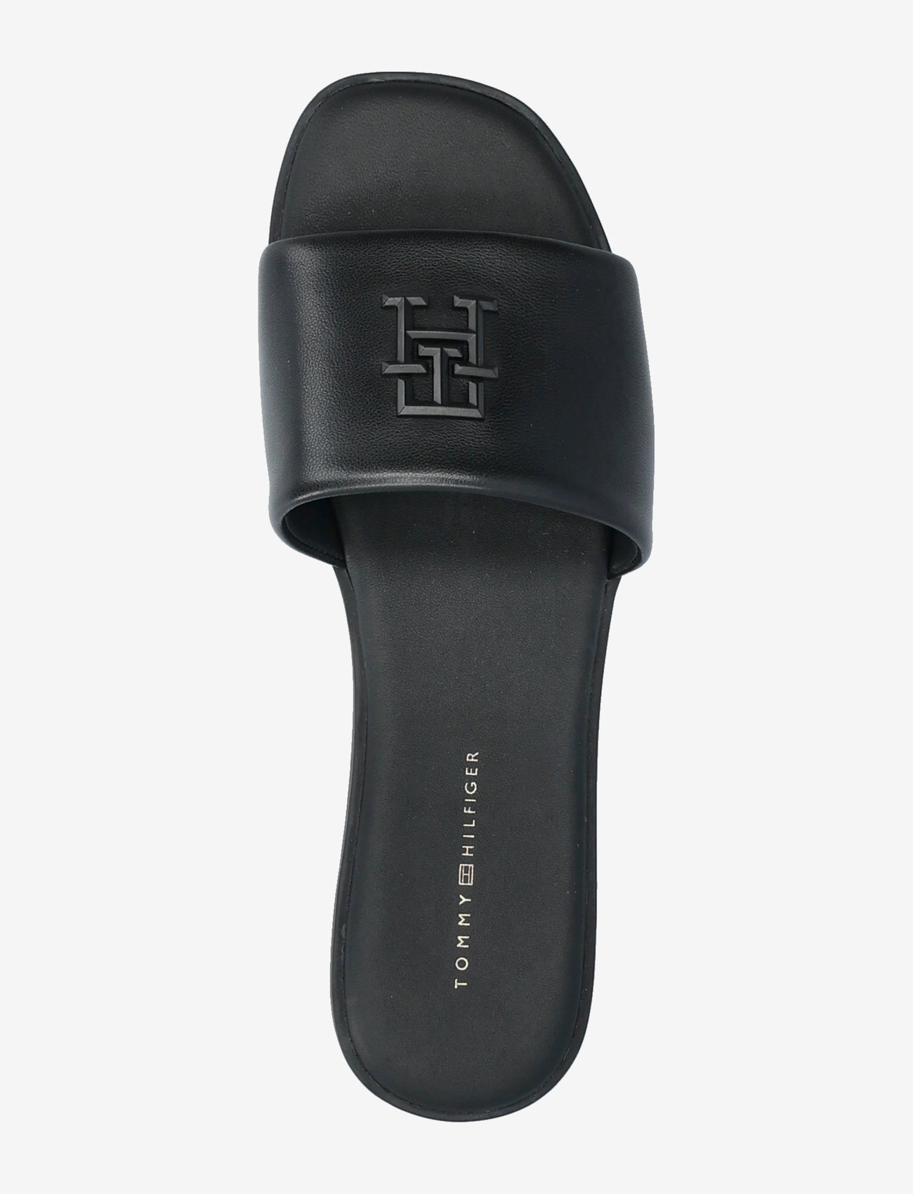 Tommy Hilfiger - TH LOGO HARDWARE LEATHER MULE - platta mules - black - 3