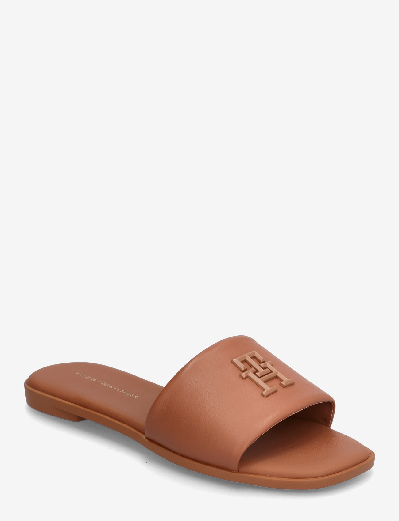 Tommy Hilfiger - TH LOGO HARDWARE LEATHER MULE - kontsata muula-stiilid jalanõud - cinnamon bark - 0
