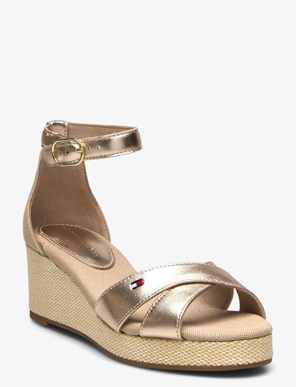 Tommy Hilfiger - FLAG METALLIC MID WEDGE ESPAD - keilabsatz schuhe - gold - 0