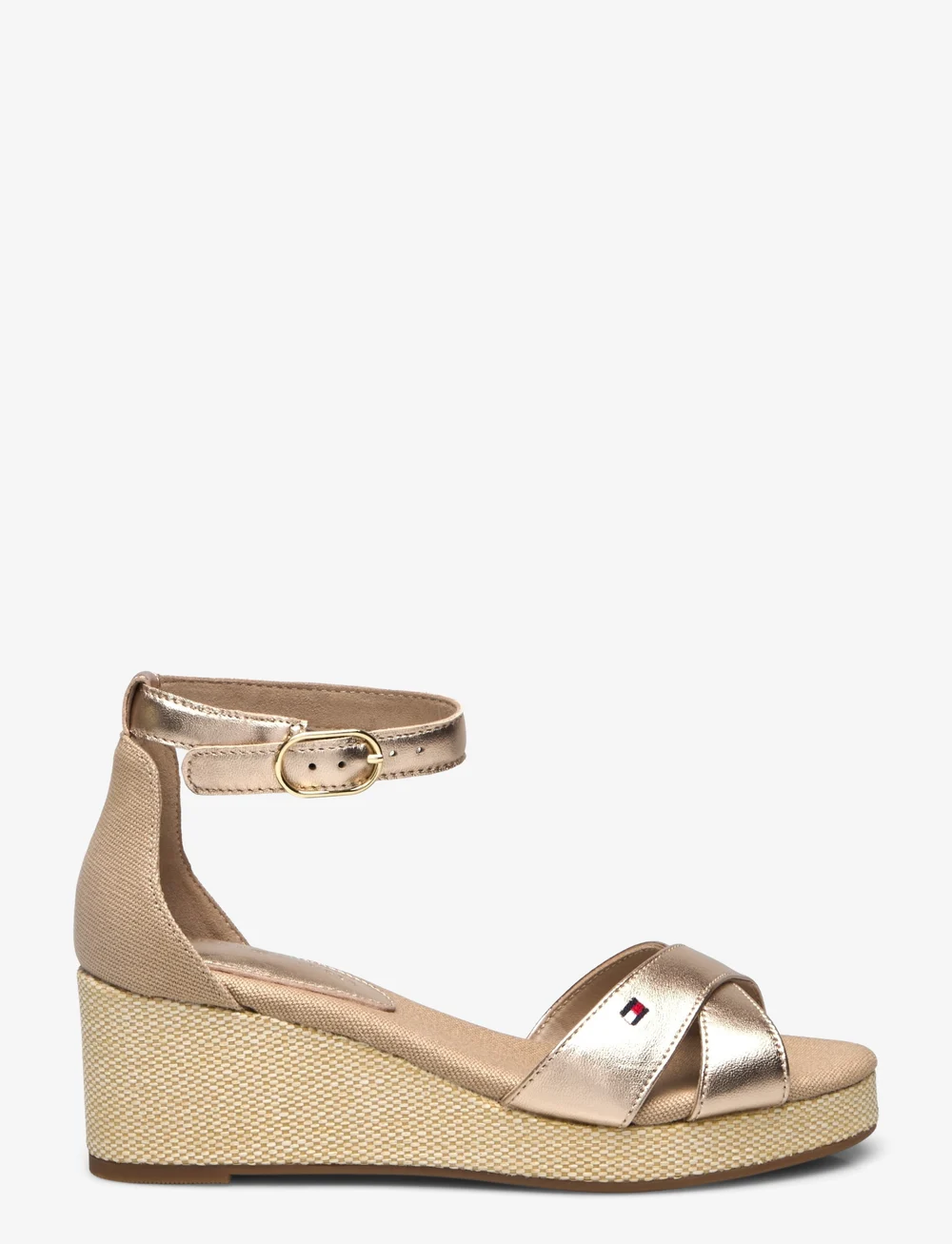Tommy Hilfiger - FLAG METALLIC MID WEDGE ESPAD - keilabsatz schuhe - gold - 1