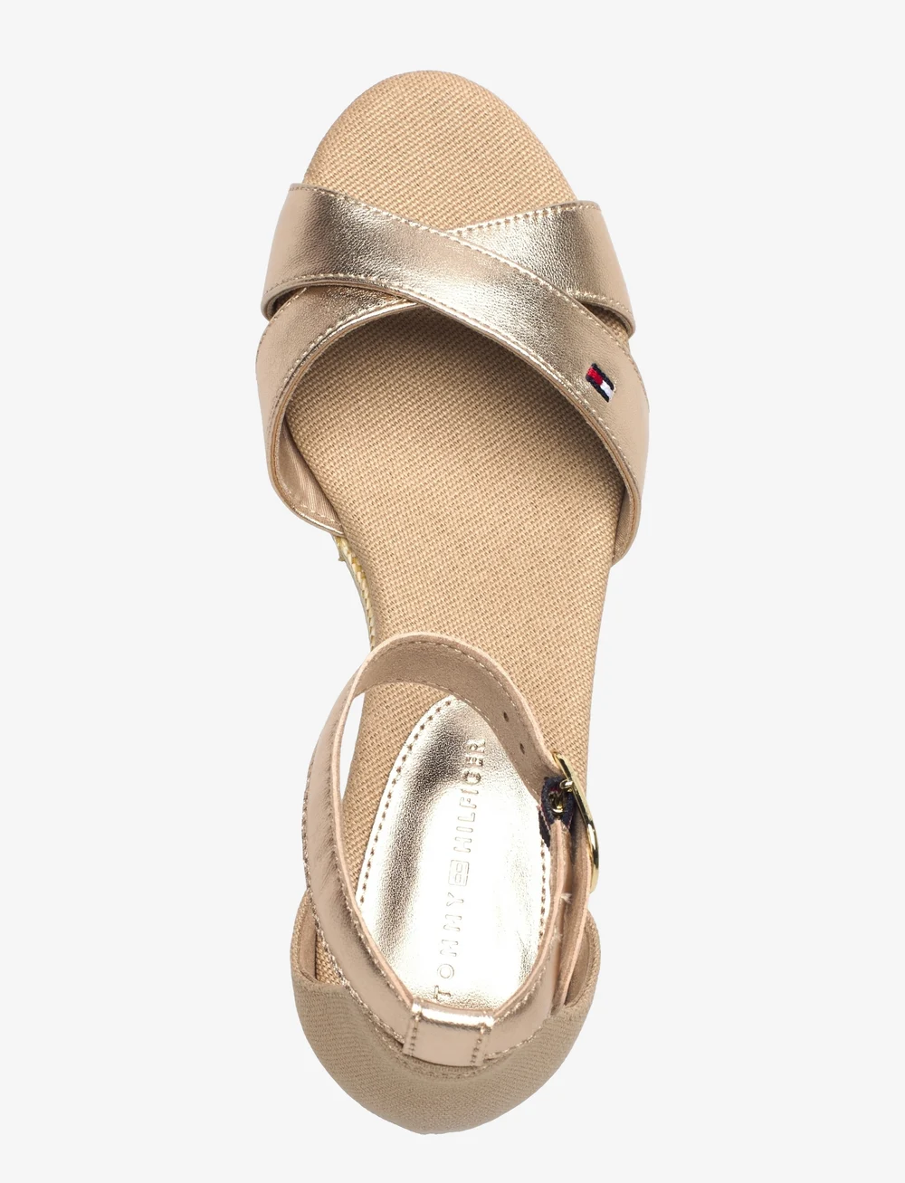 Tommy Hilfiger - FLAG METALLIC MID WEDGE ESPAD - keilabsatz schuhe - gold - 3