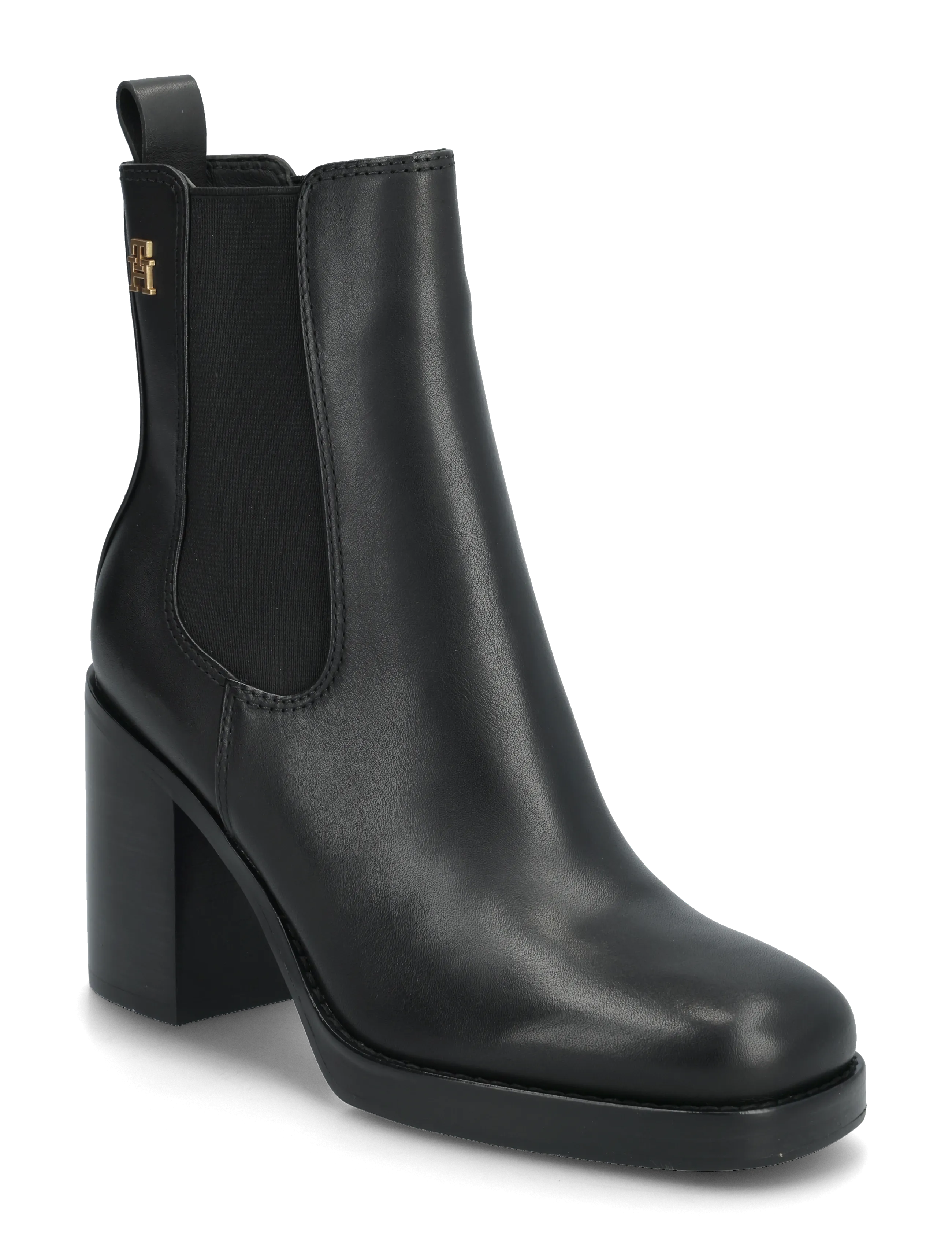 TOMMY HILFIGER Square Toe Chelsea High Block Hl Schwarz - 39 - Damen