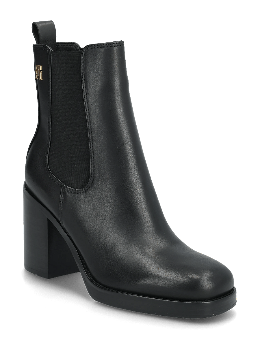 Tommy Hilfiger - SQUARE TOE CHELSEA HIGH BLOCK HL - stiefeletten mit absatz - black - 0