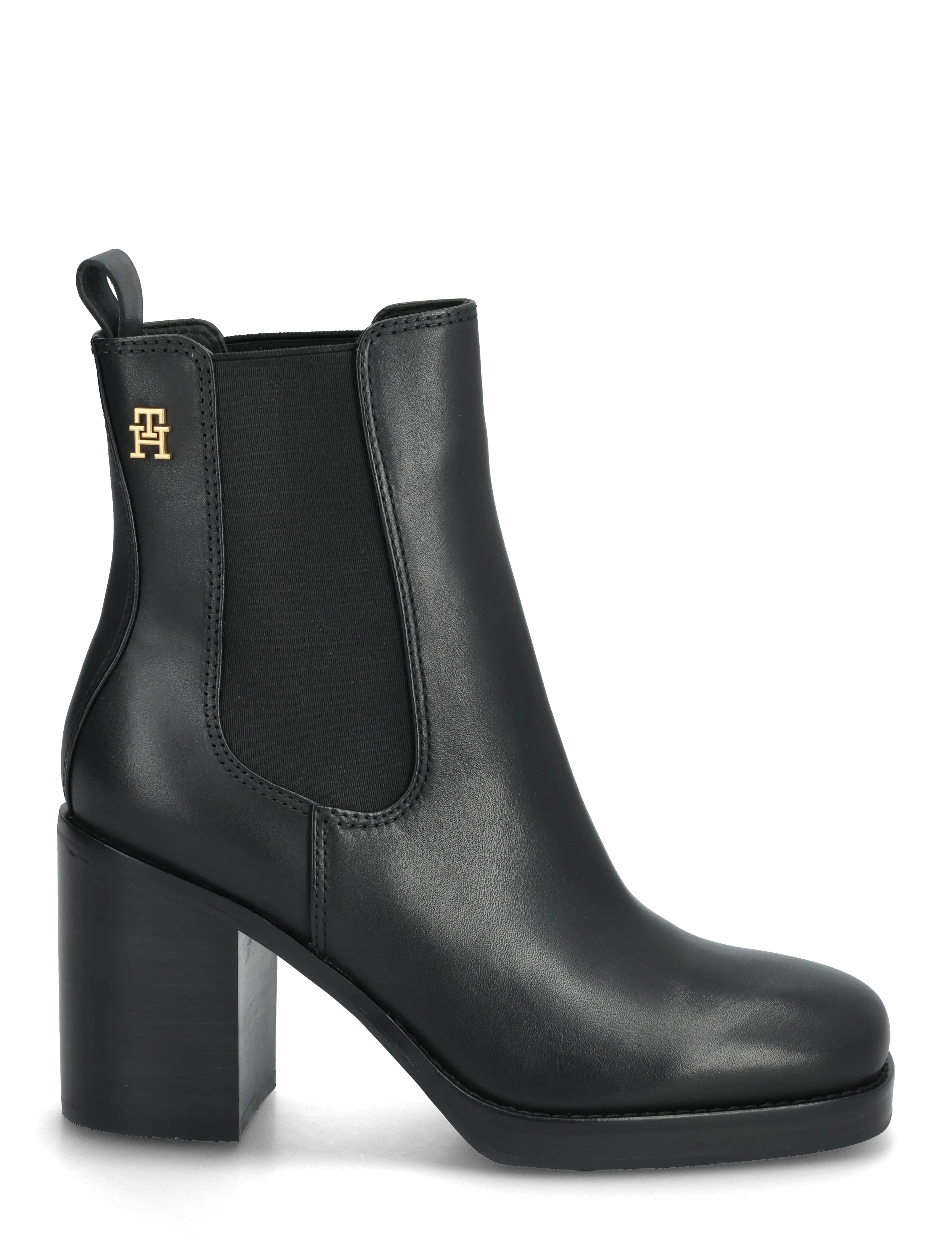 Tommy Hilfiger - SQUARE TOE CHELSEA HIGH BLOCK HL - stiefeletten mit absatz - black - 1