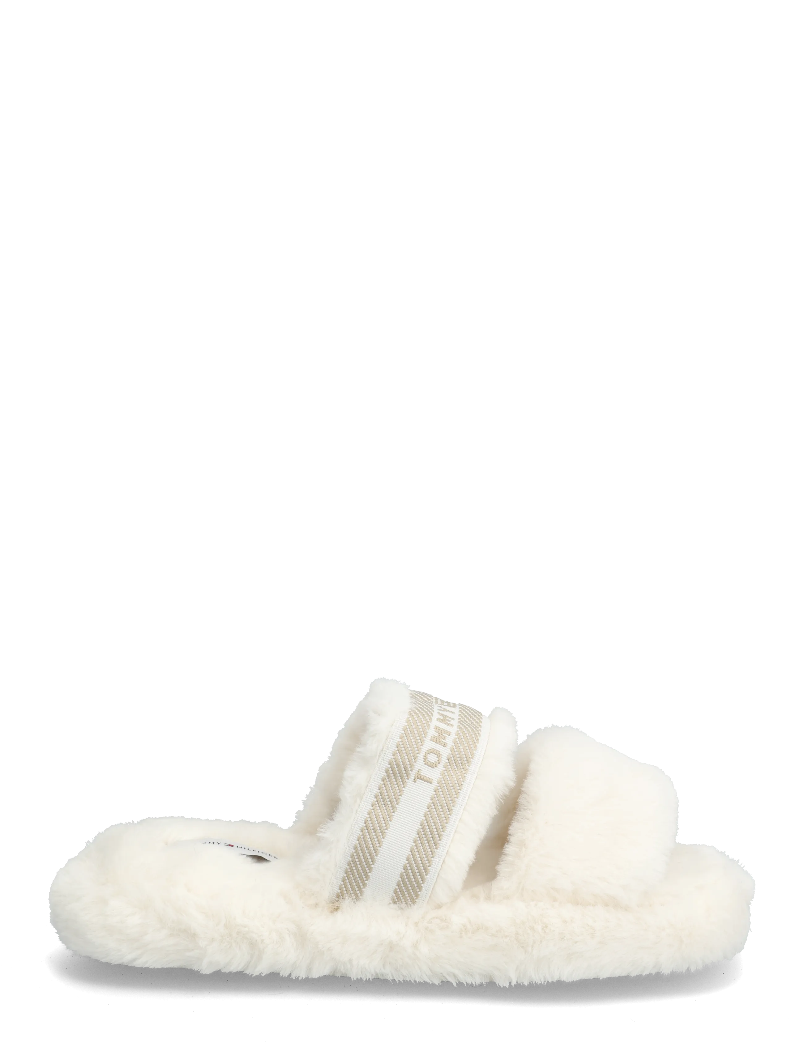 Tommy Hilfiger - HILFIGER FUR SLIPPER - slippers - ancient white - 1