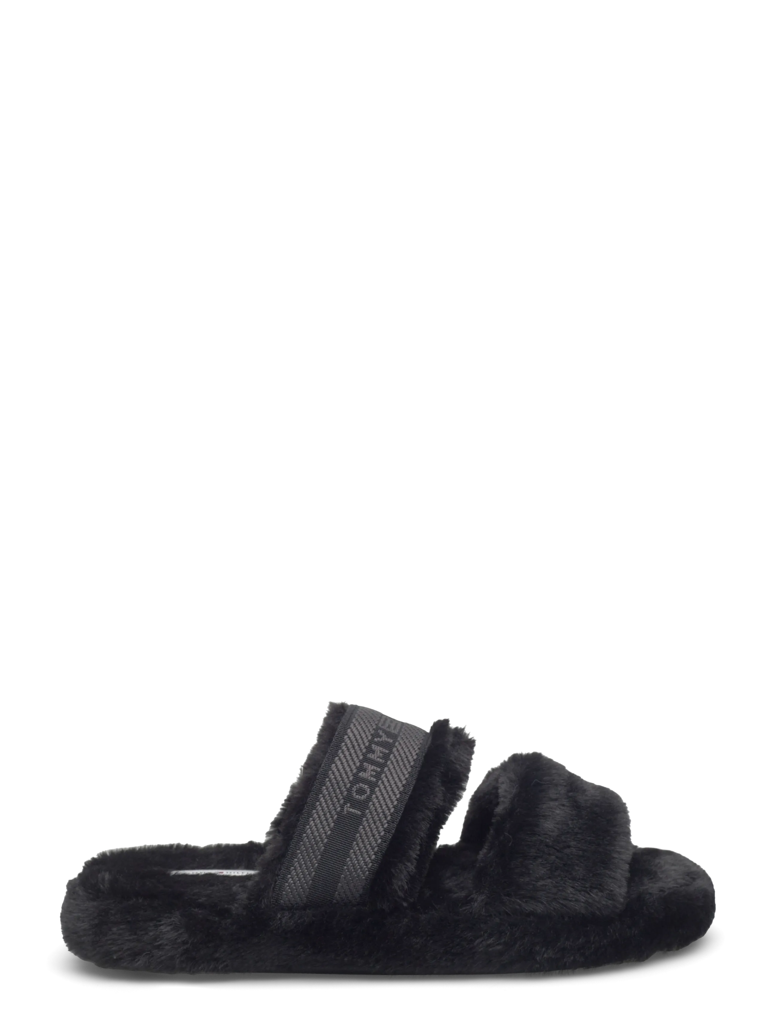 Tommy Hilfiger - HILFIGER FUR SLIPPER - hausschuhe - black - 1