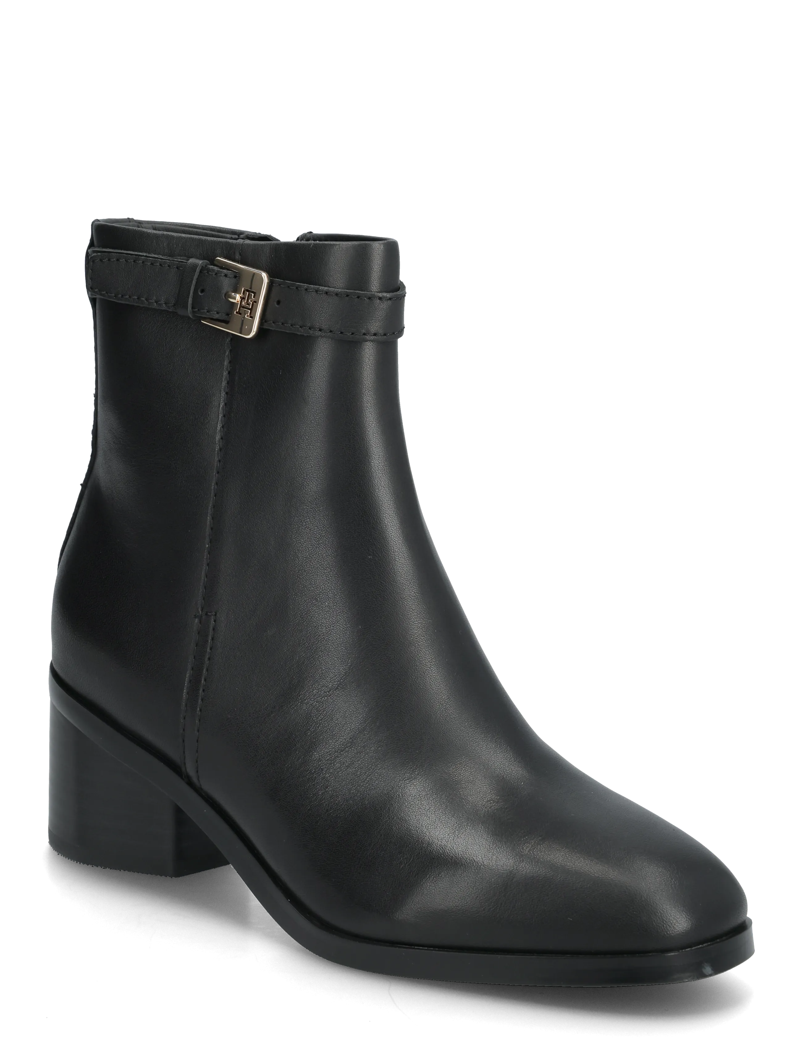 TOMMY HILFIGER Th Buckle Riding Mid Heel Bootie Schwarz - 41 - Damen