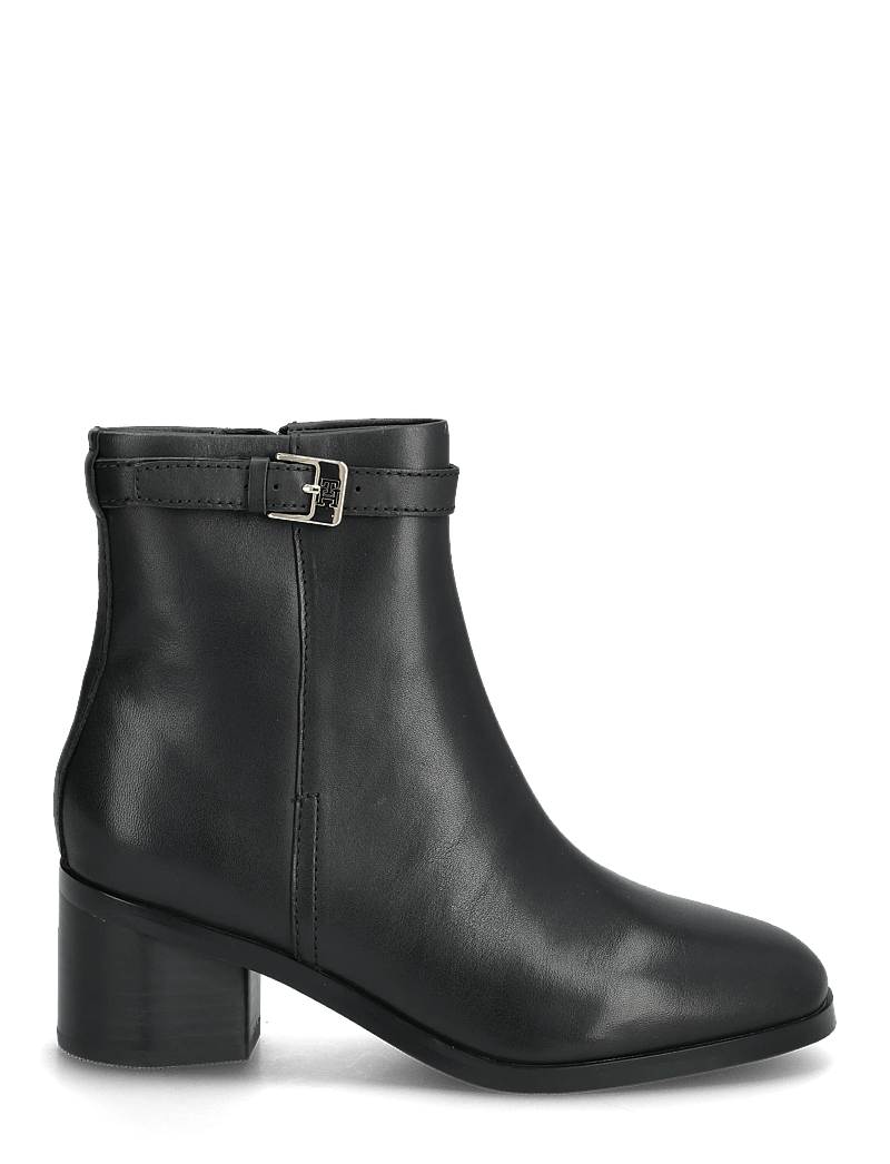 Tommy Hilfiger - TH BUCKLE RIDING MID HEEL BOOTIE - stiefeletten mit absatz - black - 1