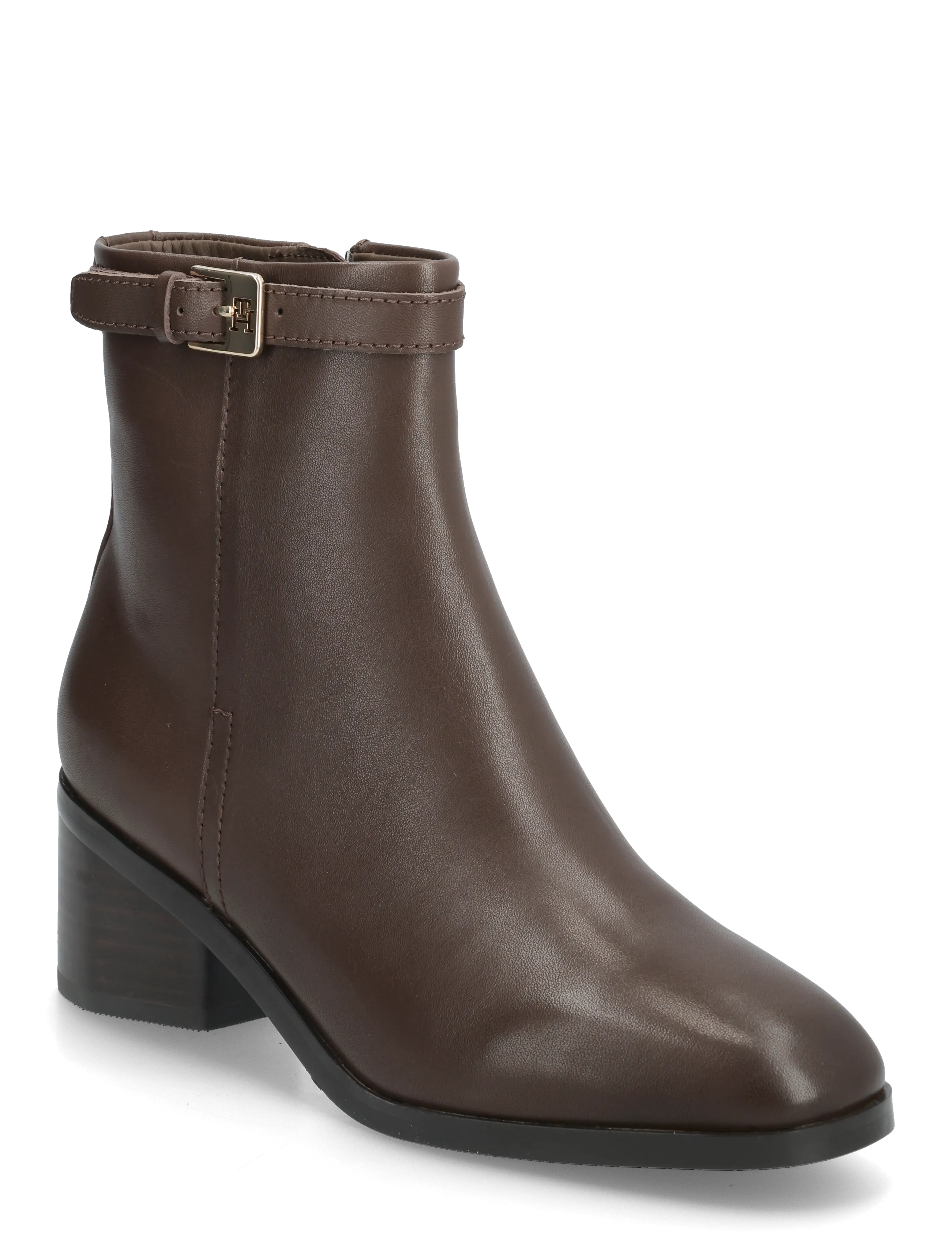 Tommy Hilfiger TH BUCKLE RIDING MID HEEL BOOTIE - Kõrge konts - LEGACY BROWN / brown