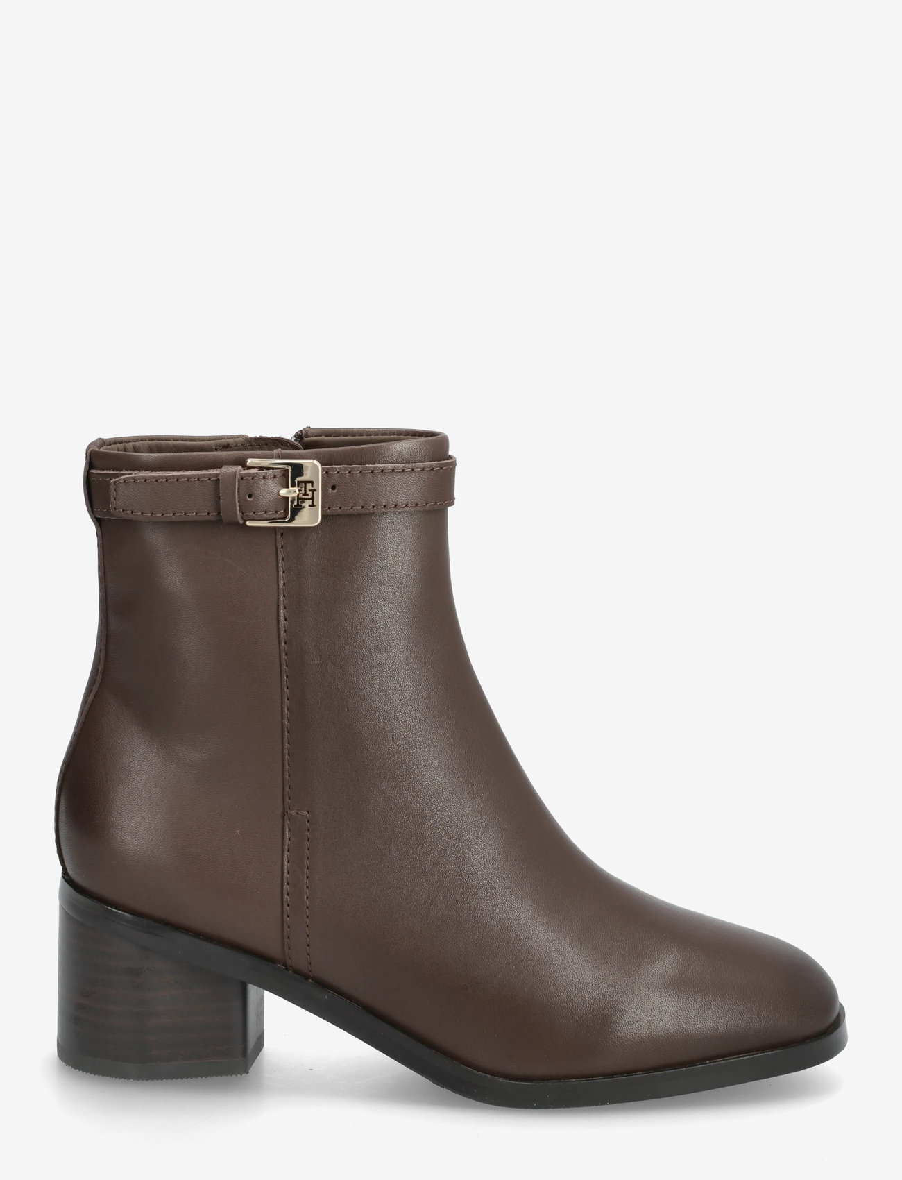 Tommy Hilfiger - TH BUCKLE RIDING MID HEEL BOOTIE - stövletter - legacy brown - 1