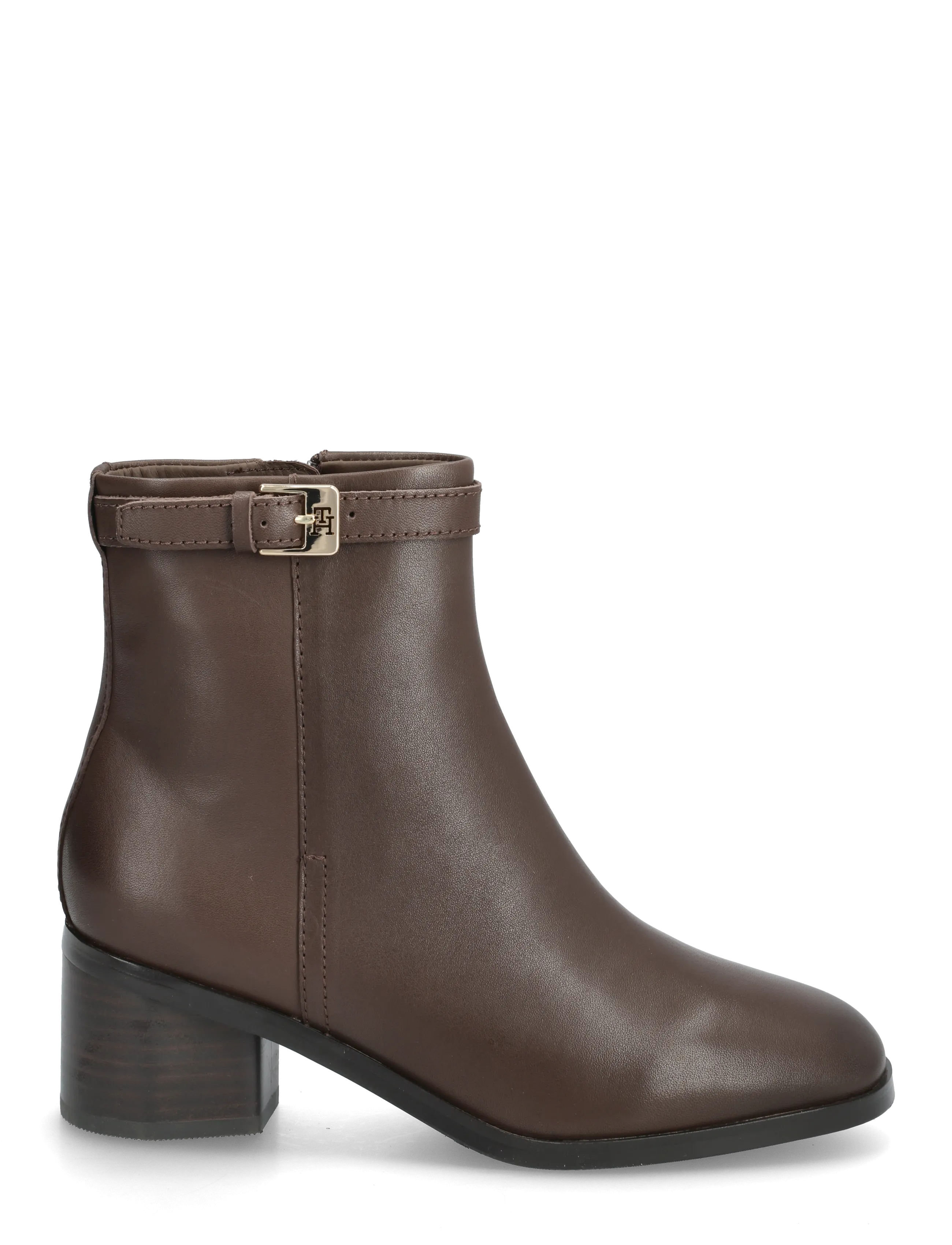 Tommy Hilfiger - TH BUCKLE RIDING MID HEEL BOOTIE - støvletter - legacy brown - 1
