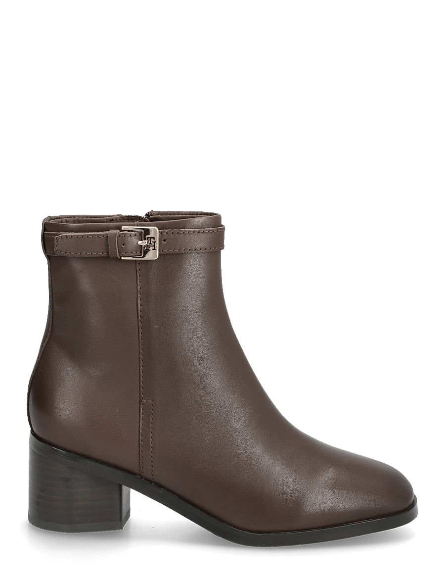 Tommy Hilfiger - TH BUCKLE RIDING MID HEEL BOOTIE - stiefeletten mit absatz - legacy brown - 1