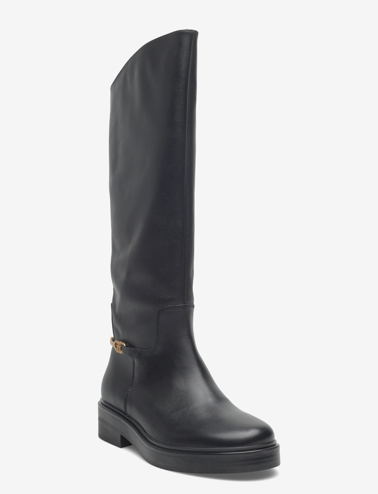 Tommy Hilfiger - TH HORSEBIT RIDING LONG BOOT - langskaftede støvler - black - 0