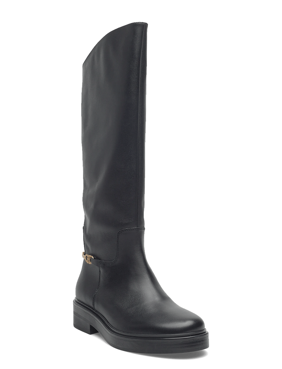 Tommy Hilfiger - TH HORSEBIT RIDING LONG BOOT - kniehohe stiefel - black - 0