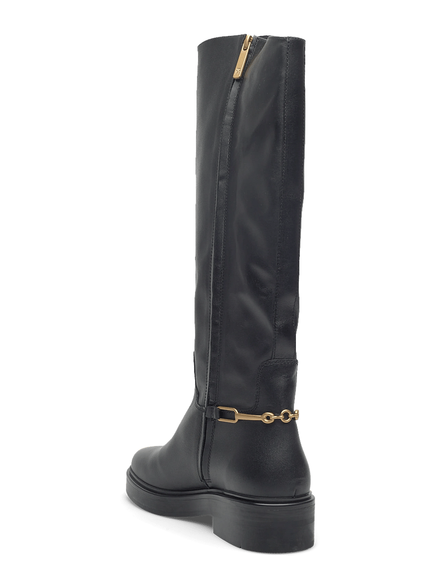 Tommy Hilfiger - TH HORSEBIT RIDING LONG BOOT - kniehohe stiefel - black - 2
