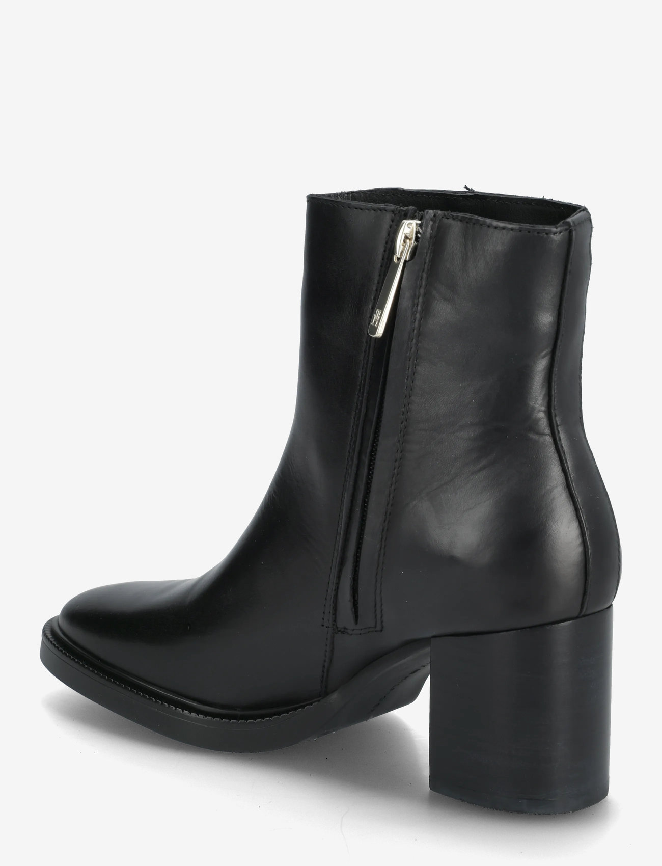 Tommy Hilfiger - STACKED HEEL LEATHER ANKLE BOOT - støvletter - black - 2