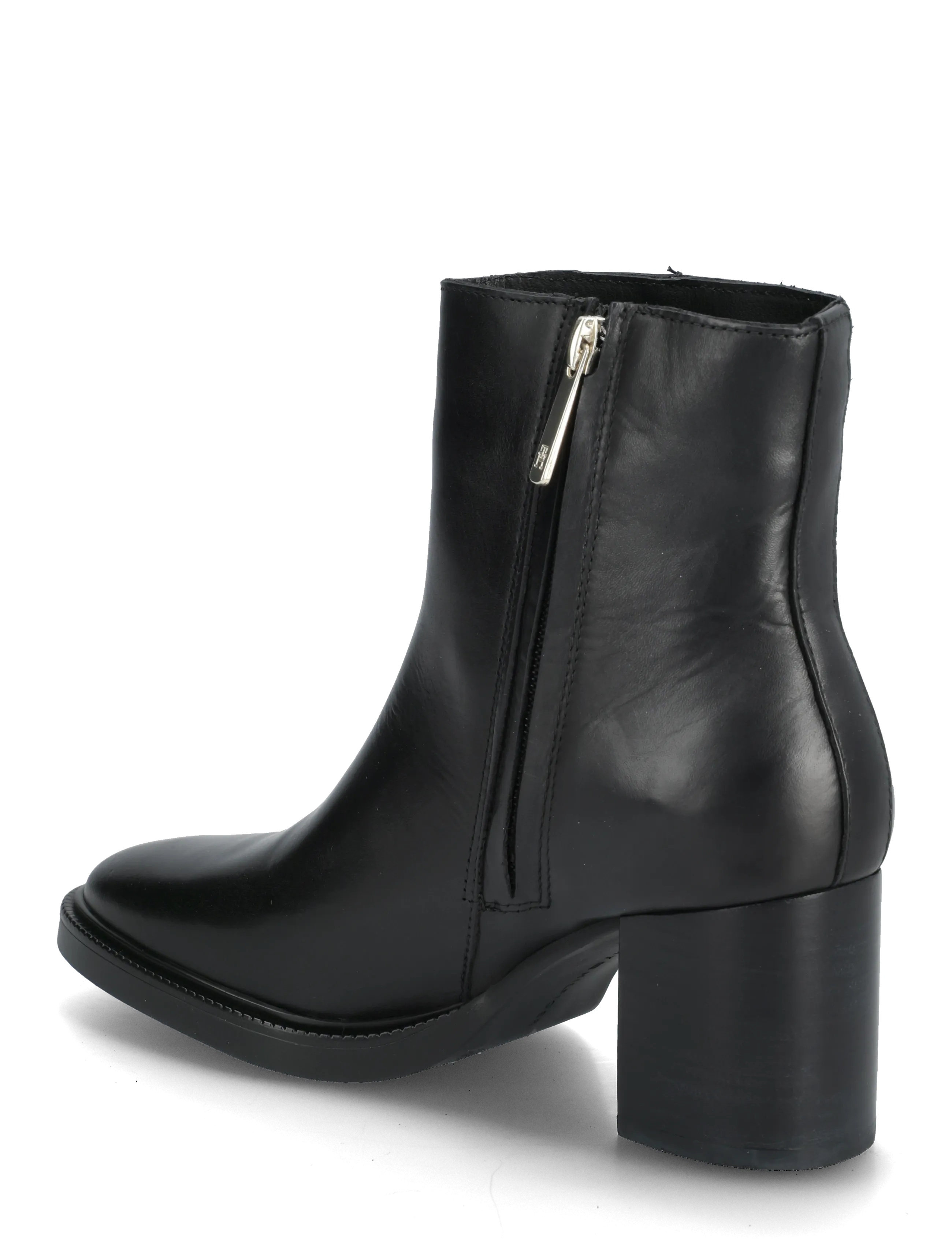 Tommy Hilfiger - STACKED HEEL LEATHER ANKLE BOOT - stövletter - black - 2