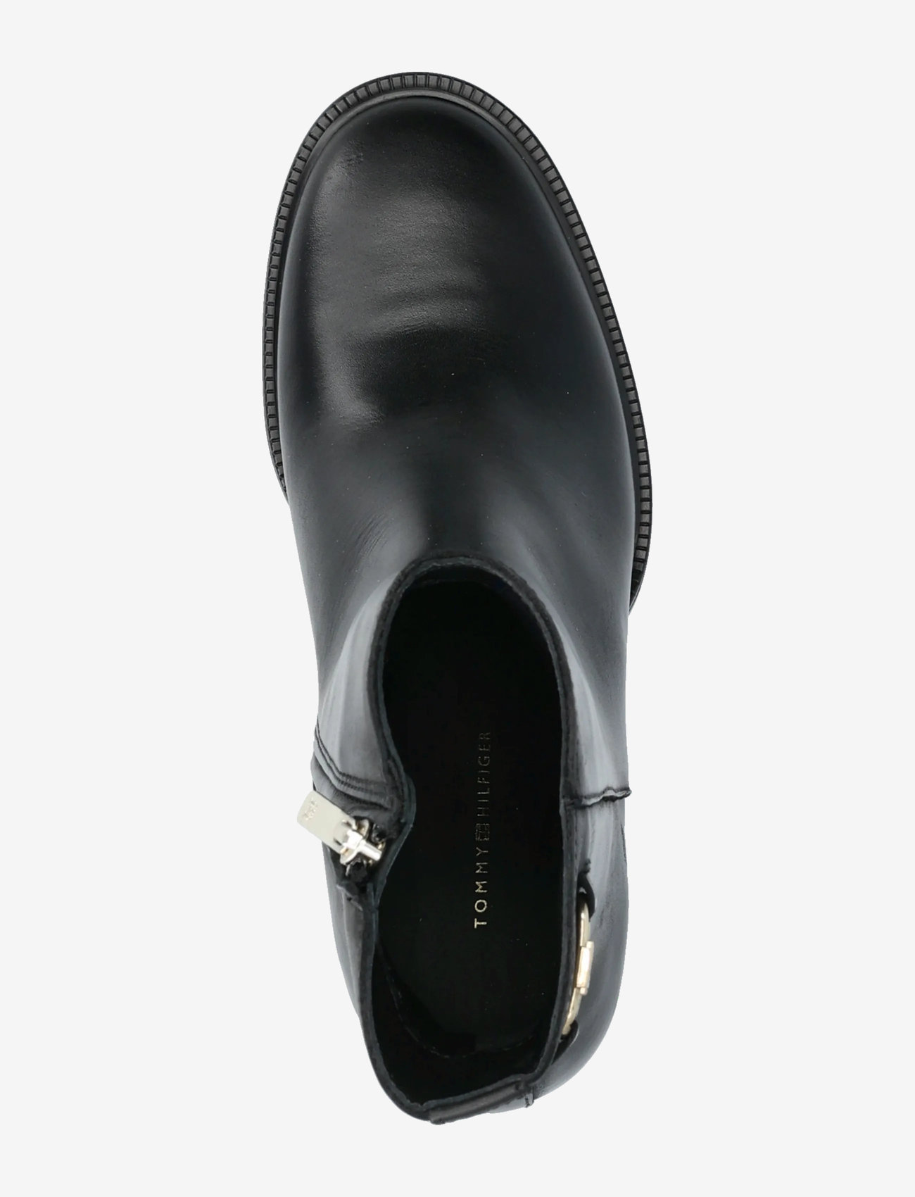 Tommy Hilfiger - STACKED HEEL LEATHER ANKLE BOOT - støvletter - black - 3