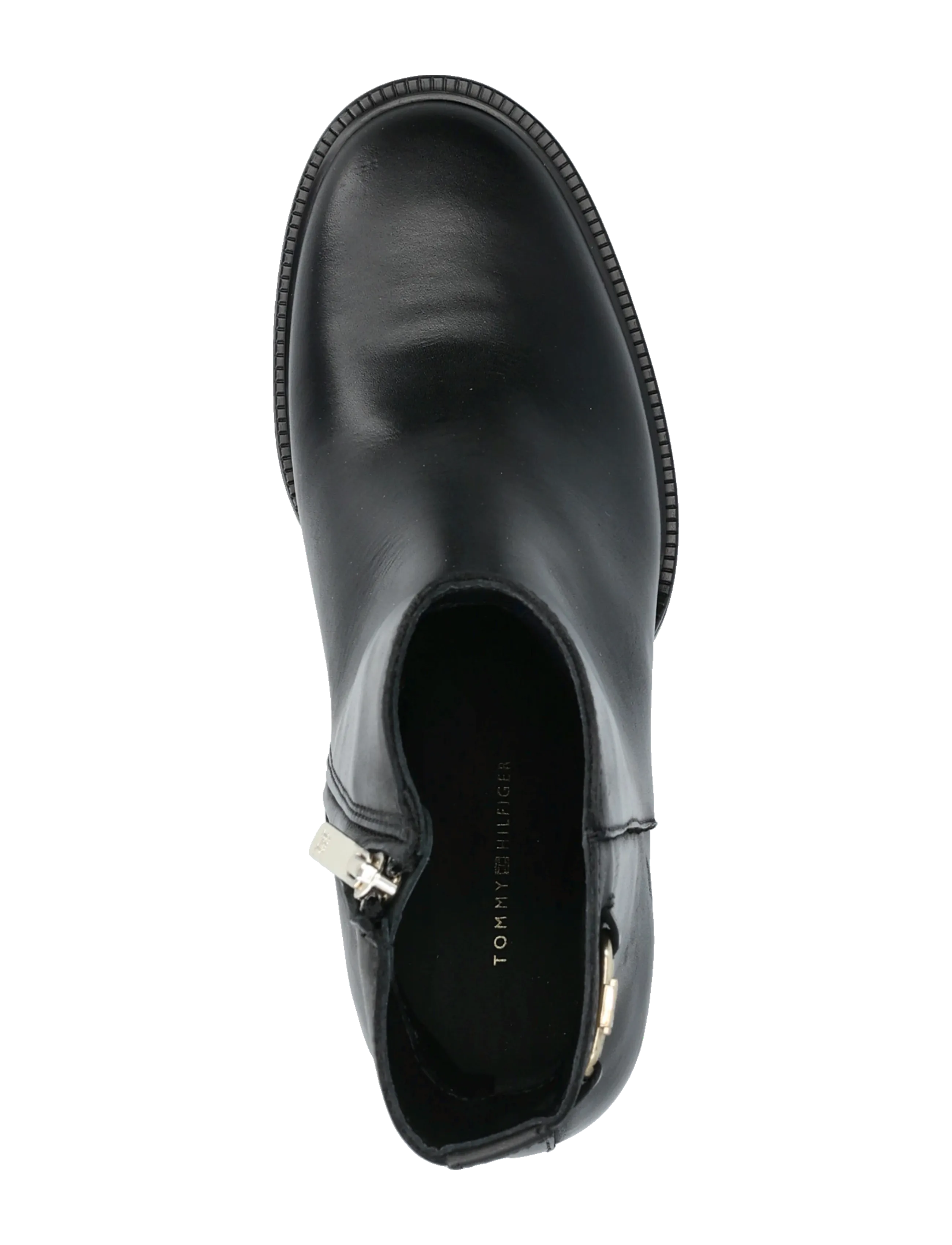 Tommy Hilfiger - STACKED HEEL LEATHER ANKLE BOOT - stövletter - black - 3