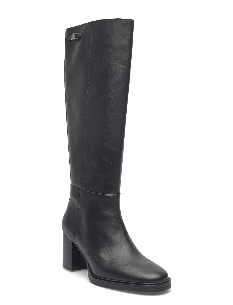 Tommy Hilfiger Stacked Heel Leather Long Boot – dames – winkel bij