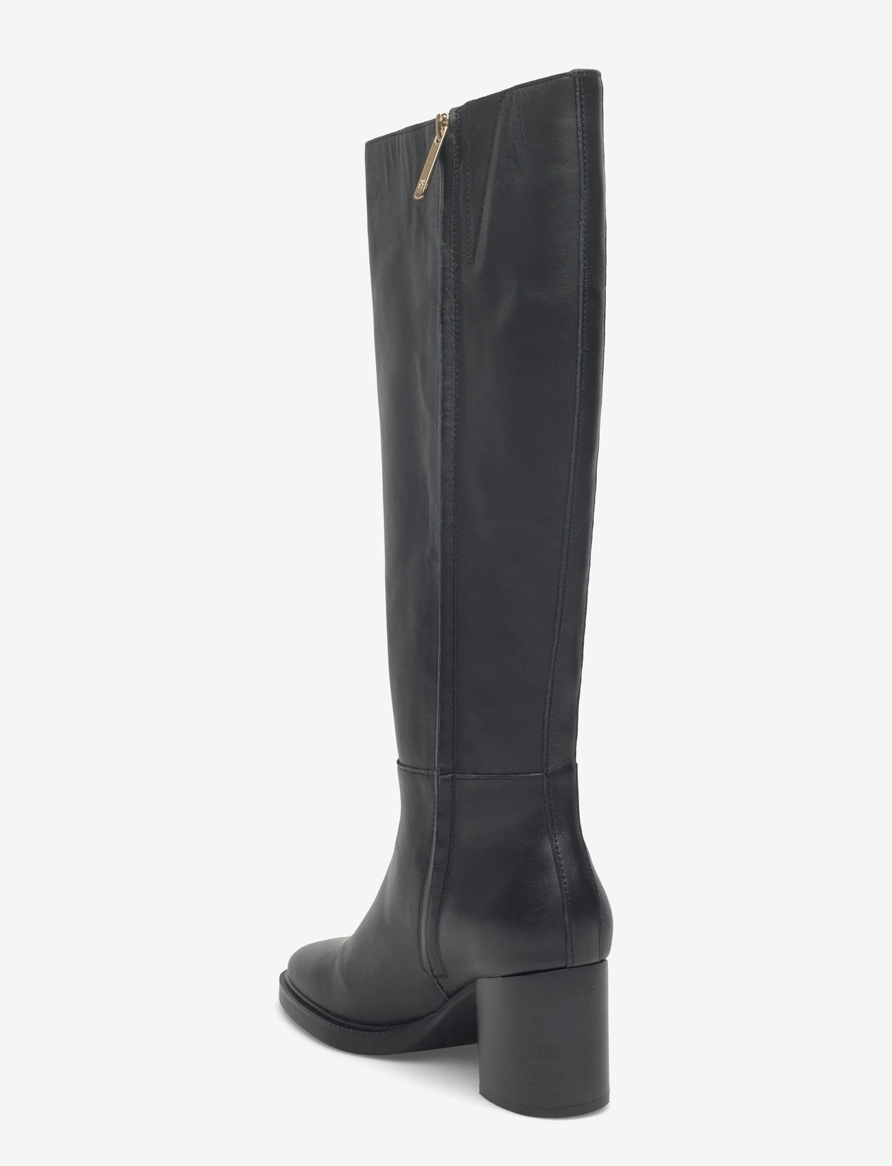 Tommy Hilfiger - STACKED HEEL LEATHER LONG BOOT - knee high boots - black - 2