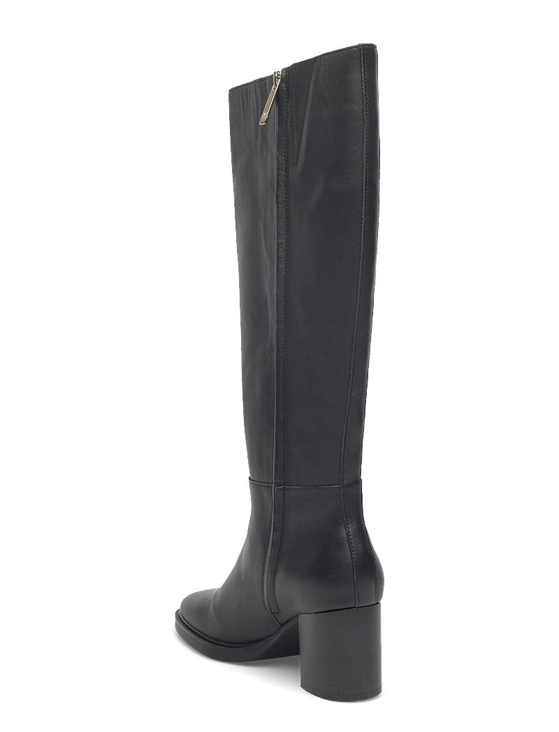 Tommy Hilfiger - STACKED HEEL LEATHER LONG BOOT - knähöga stövlar - black - 2