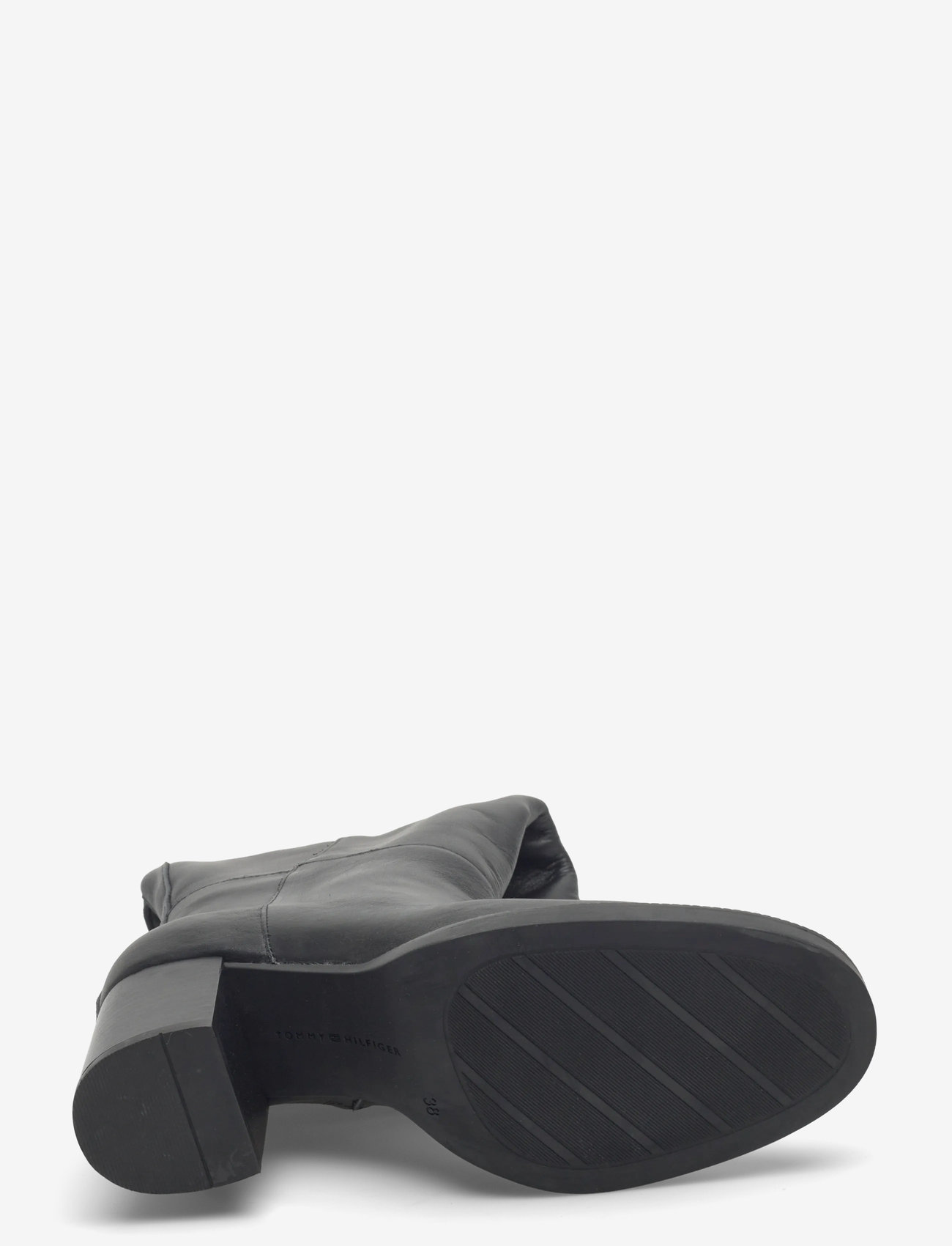 Tommy Hilfiger - STACKED HEEL LEATHER LONG BOOT - knee high boots - black - 4