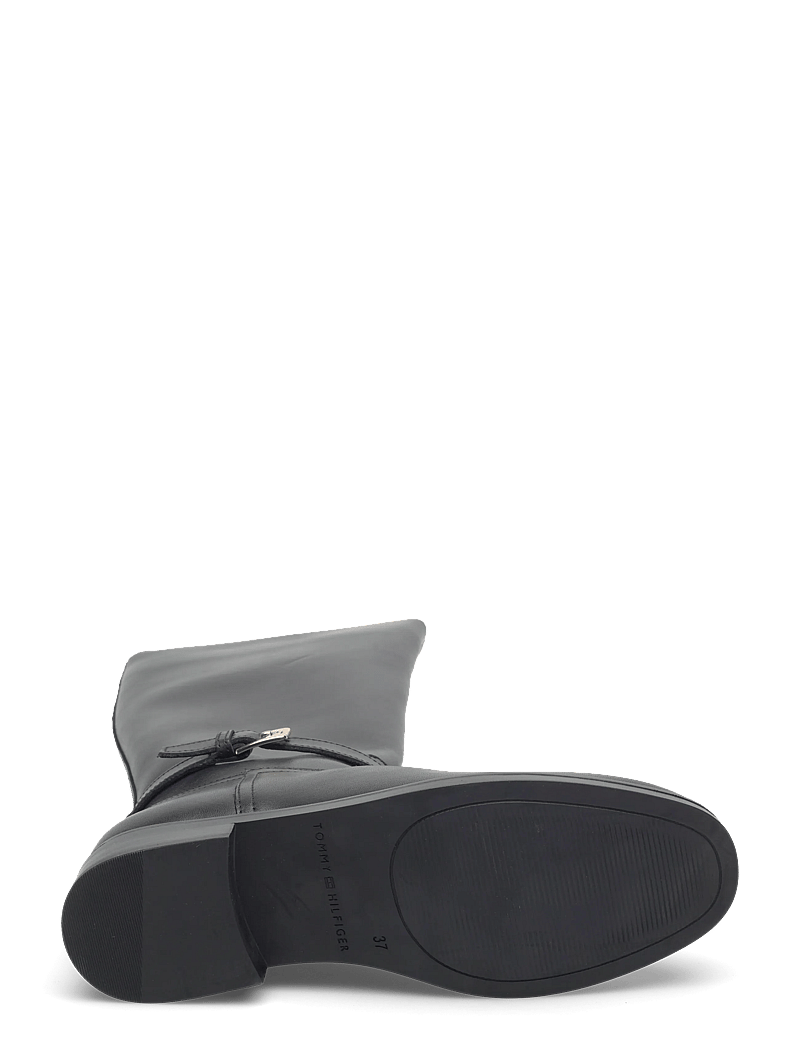 Tommy Hilfiger - TH BUCKLE RIDING LTHR LONG BOOT - knähöga stövlar - black - 3
