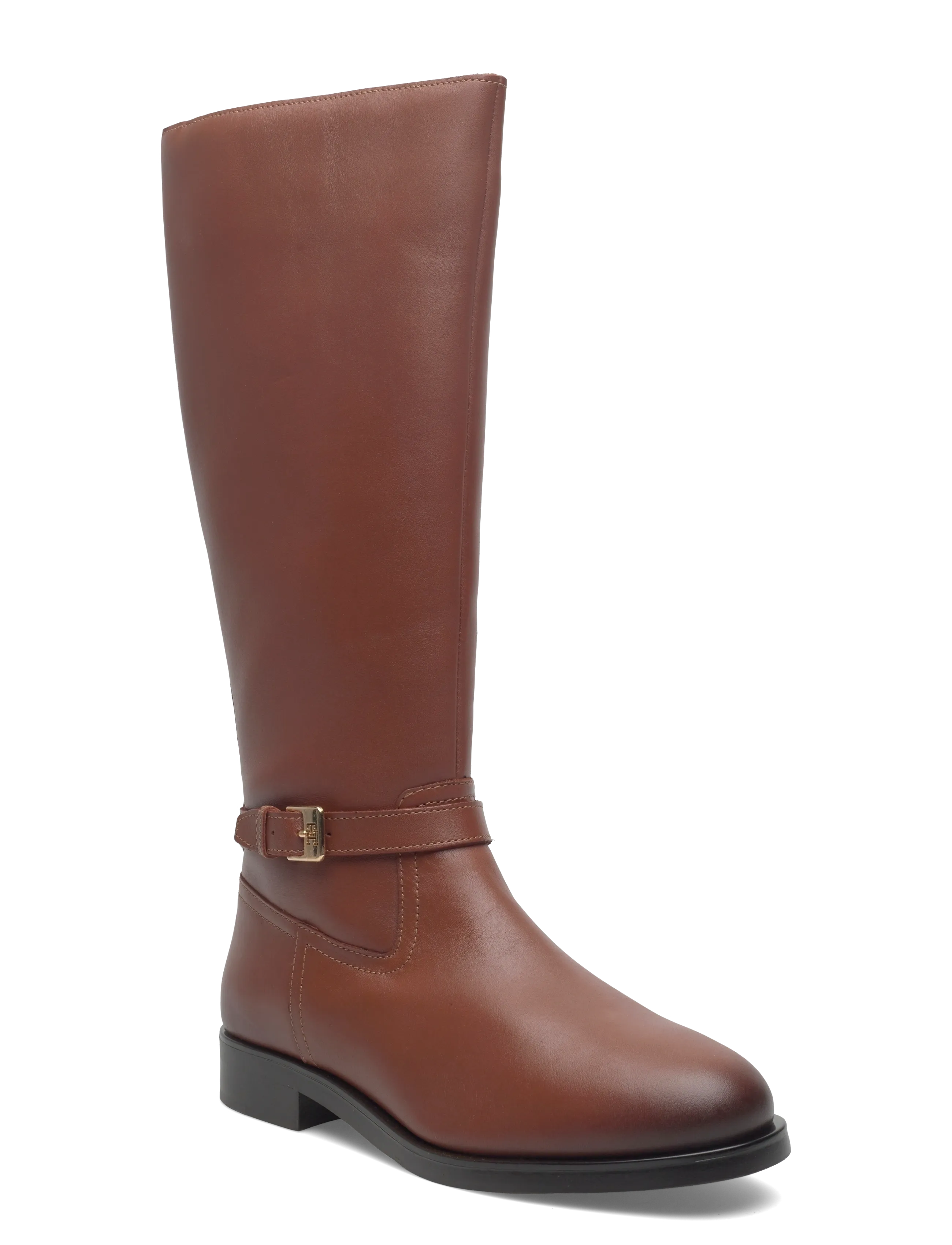 Tommy Hilfiger Th Buckle Riding Lthr Long Boot, 37, Brown, Tall Boots > Knee High Boots, Dame