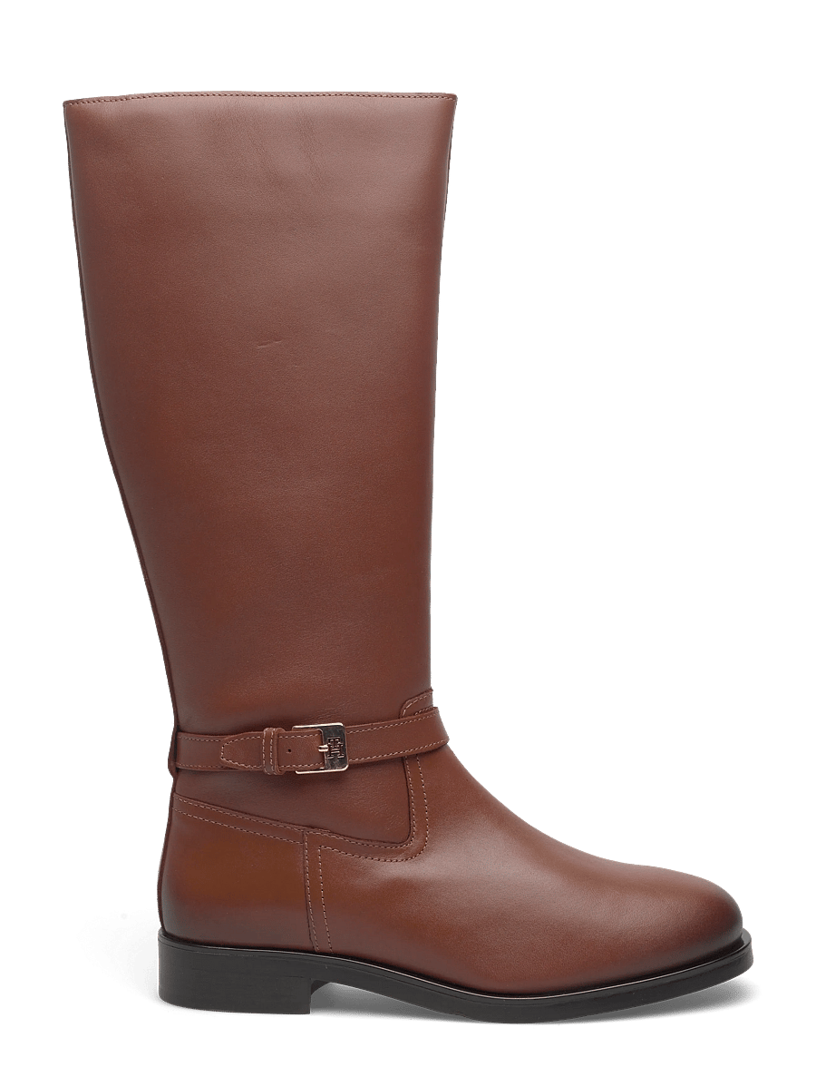Tommy Hilfiger - TH BUCKLE RIDING LTHR LONG BOOT - kniehohe stiefel - cinnamon bark - 1