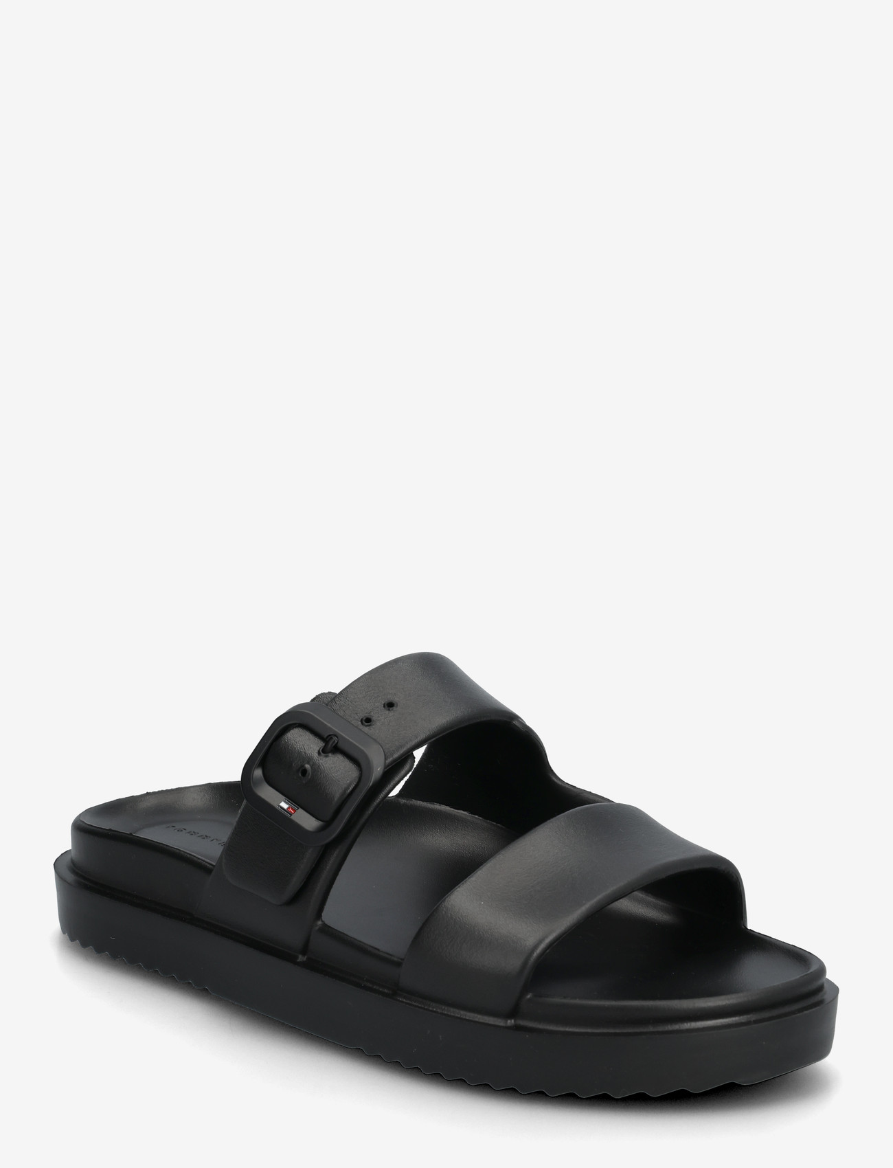 Tommy Hilfiger - TH LIGHT DOUBLE STRAP SANDAL - flade sandaler - black - 0