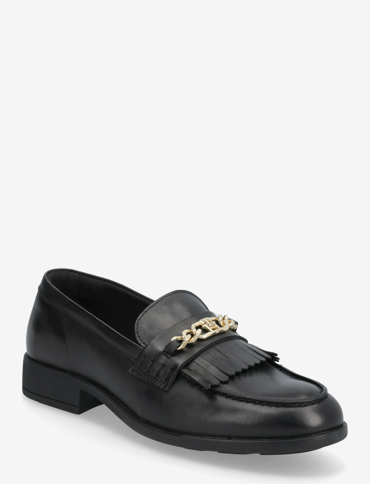 Tommy Hilfiger - TH CHAIN FRINGE LEATHER LOAFER - besondere anlässe - black - 0