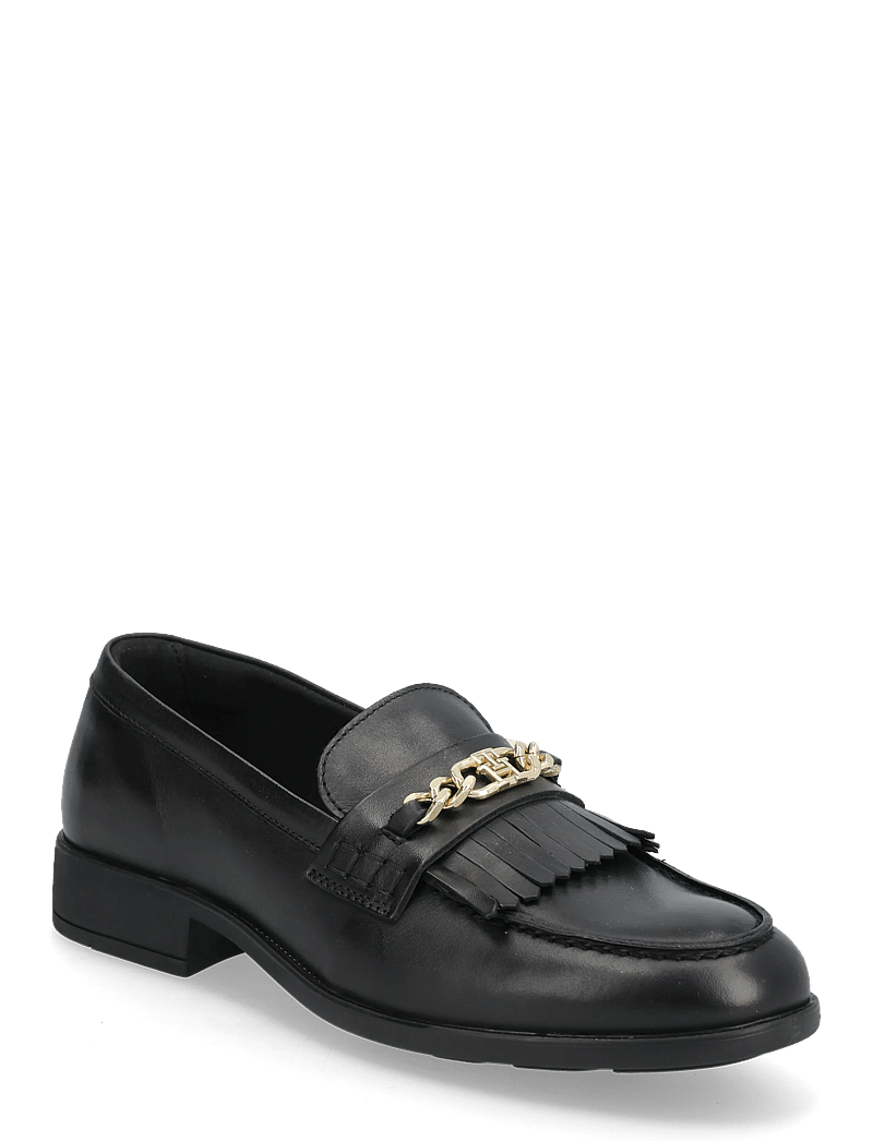 Tommy Hilfiger - TH CHAIN FRINGE LEATHER LOAFER - besondere anlässe - black - 0