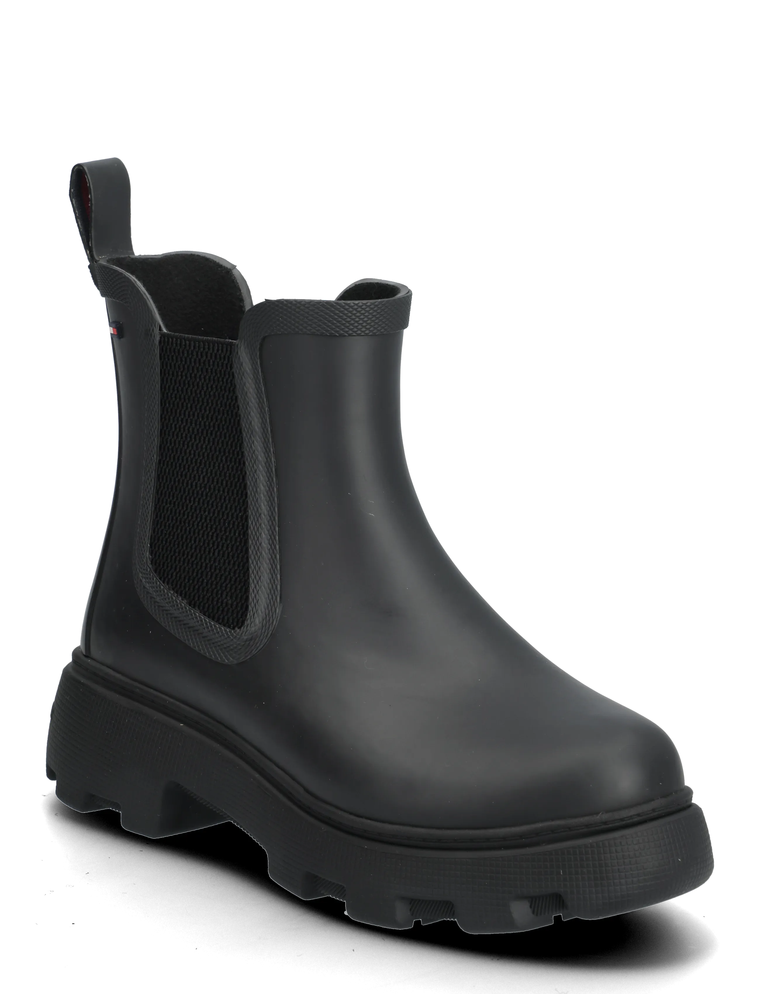 Tommy Hilfiger Flag Ankle Rainboot Warm Lining, 37, Boots, Schwarz - Boots Flat Heel, Frauen