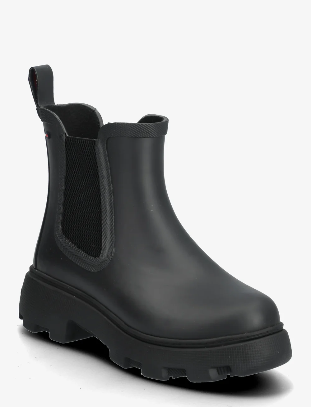 Tommy Hilfiger - FLAG ANKLE RAINBOOT WARM LINING - platta ankelboots - black - 0