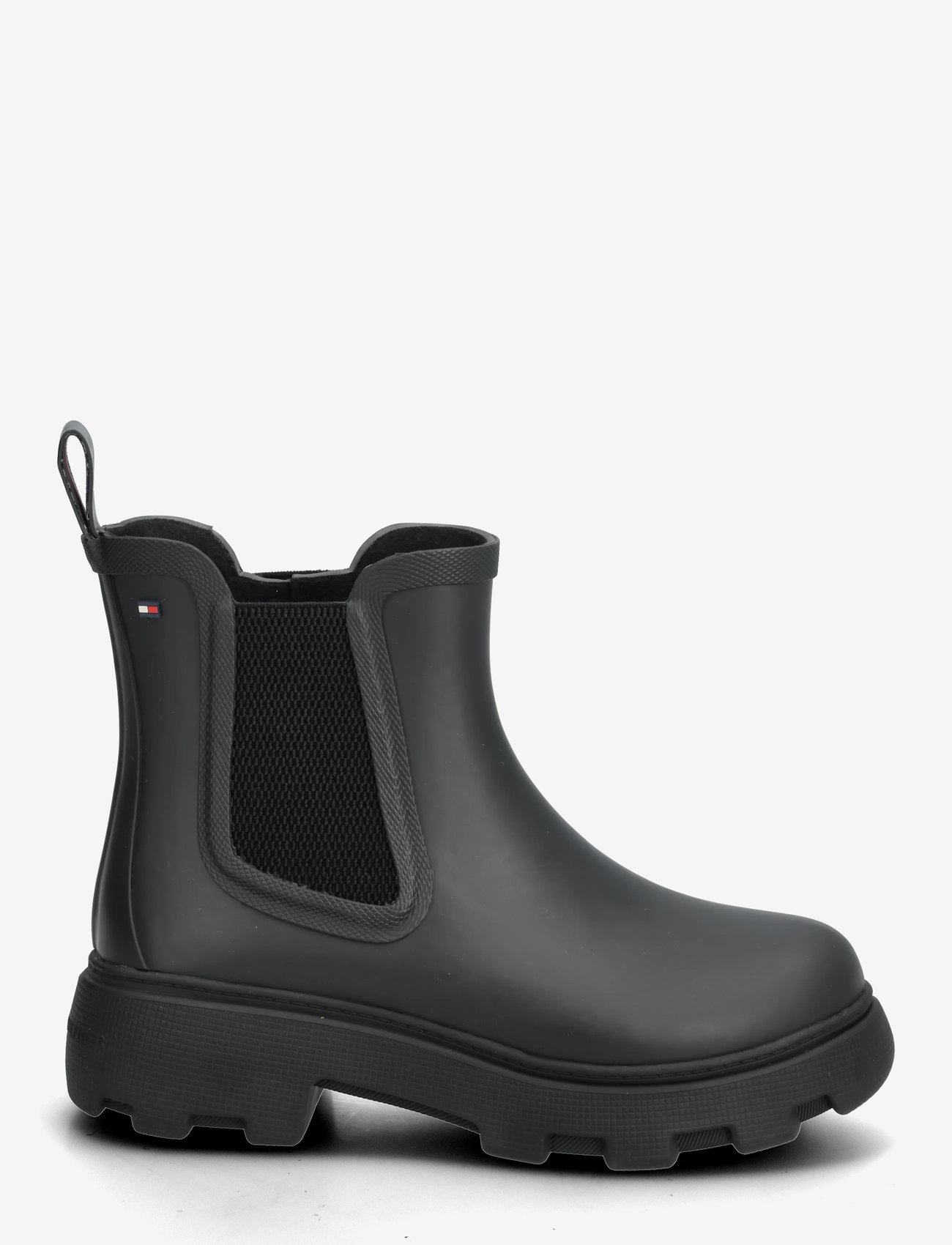 Tommy Hilfiger - FLAG ANKLE RAINBOOT WARM LINING - flat ankle boots - black - 1