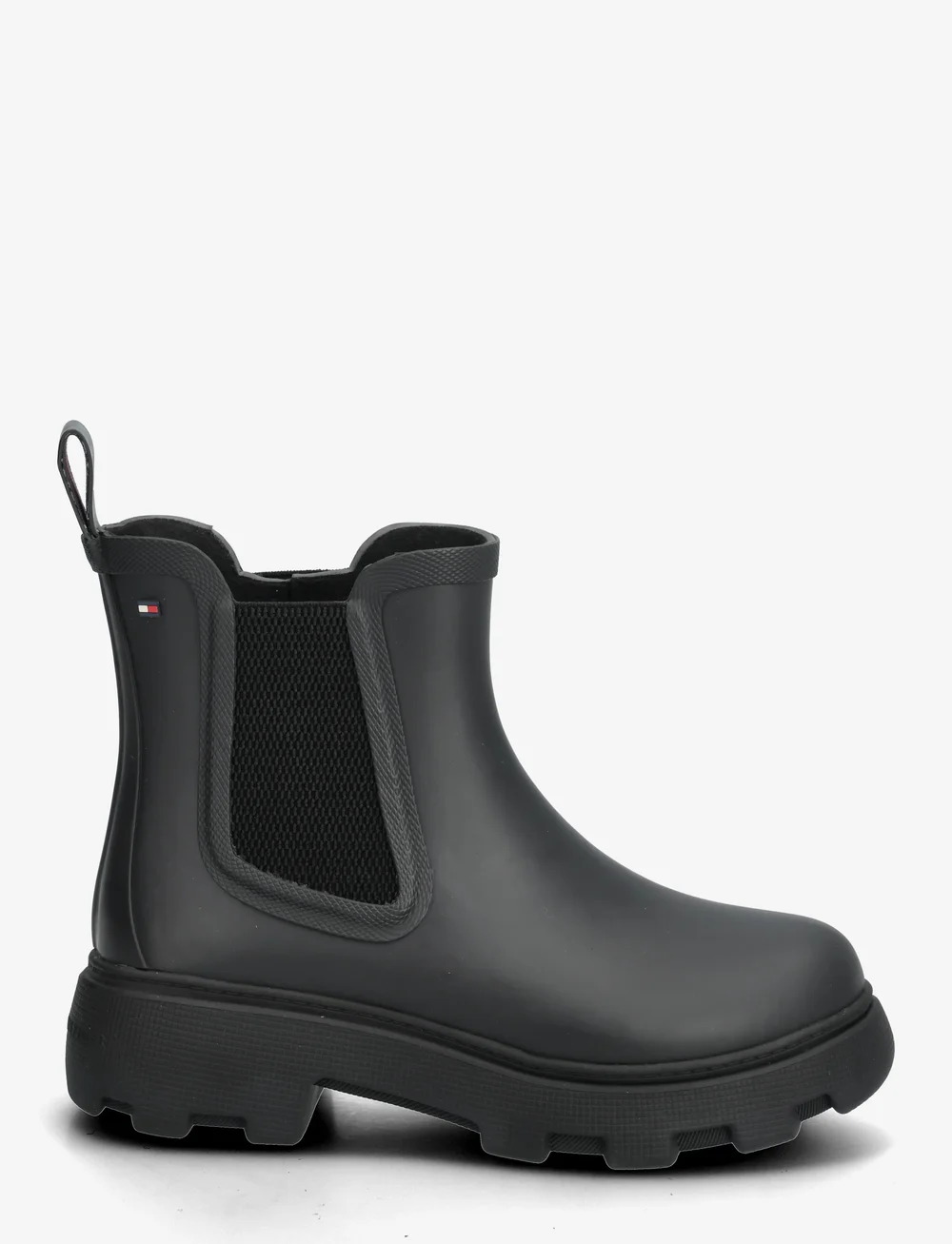 Tommy Hilfiger - FLAG ANKLE RAINBOOT WARM LINING - platta ankelboots - black - 1