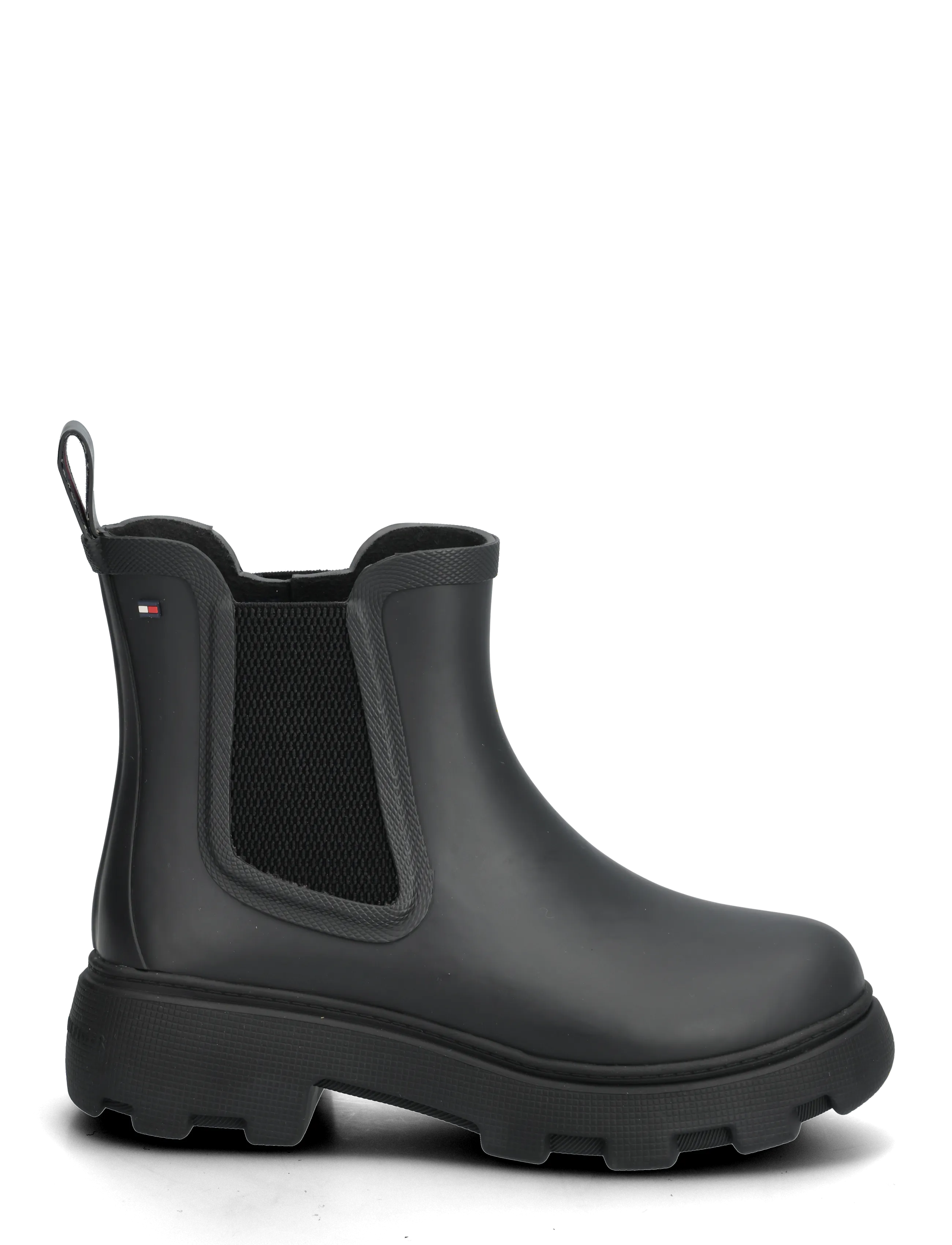 Tommy Hilfiger - FLAG ANKLE RAINBOOT WARM LINING - flache stiefeletten - black - 1
