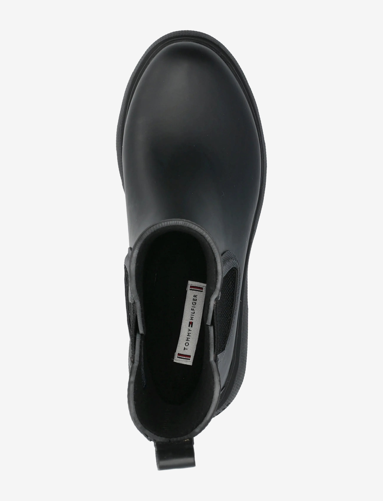 Tommy Hilfiger - FLAG ANKLE RAINBOOT WARM LINING - flat ankle boots - black - 3